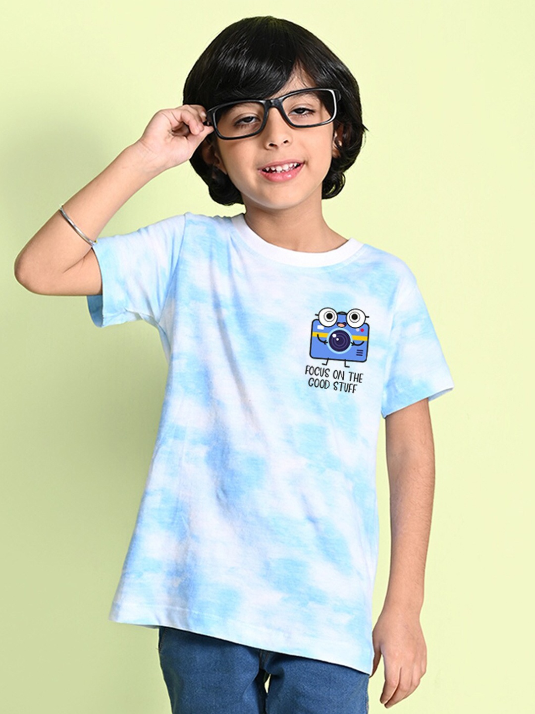 

NUSYL Boys Dyed Round Neck T-shirt, Blue