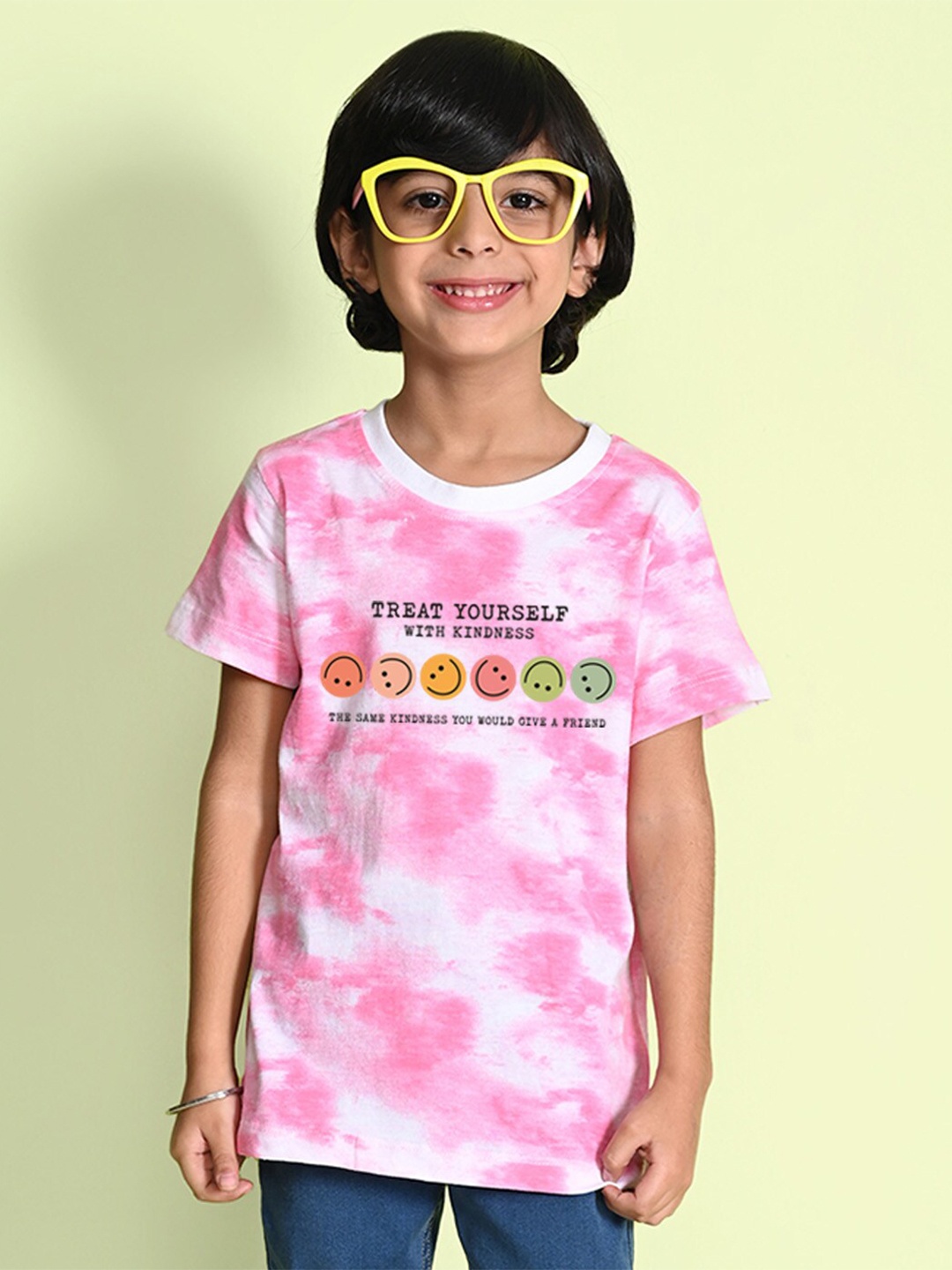 

NUSYL Boys Dyed Round Neck T-shirt, Pink
