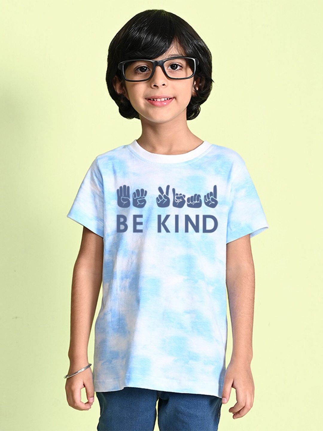 

NUSYL Boys Dyed Round Neck T-shirt, Blue