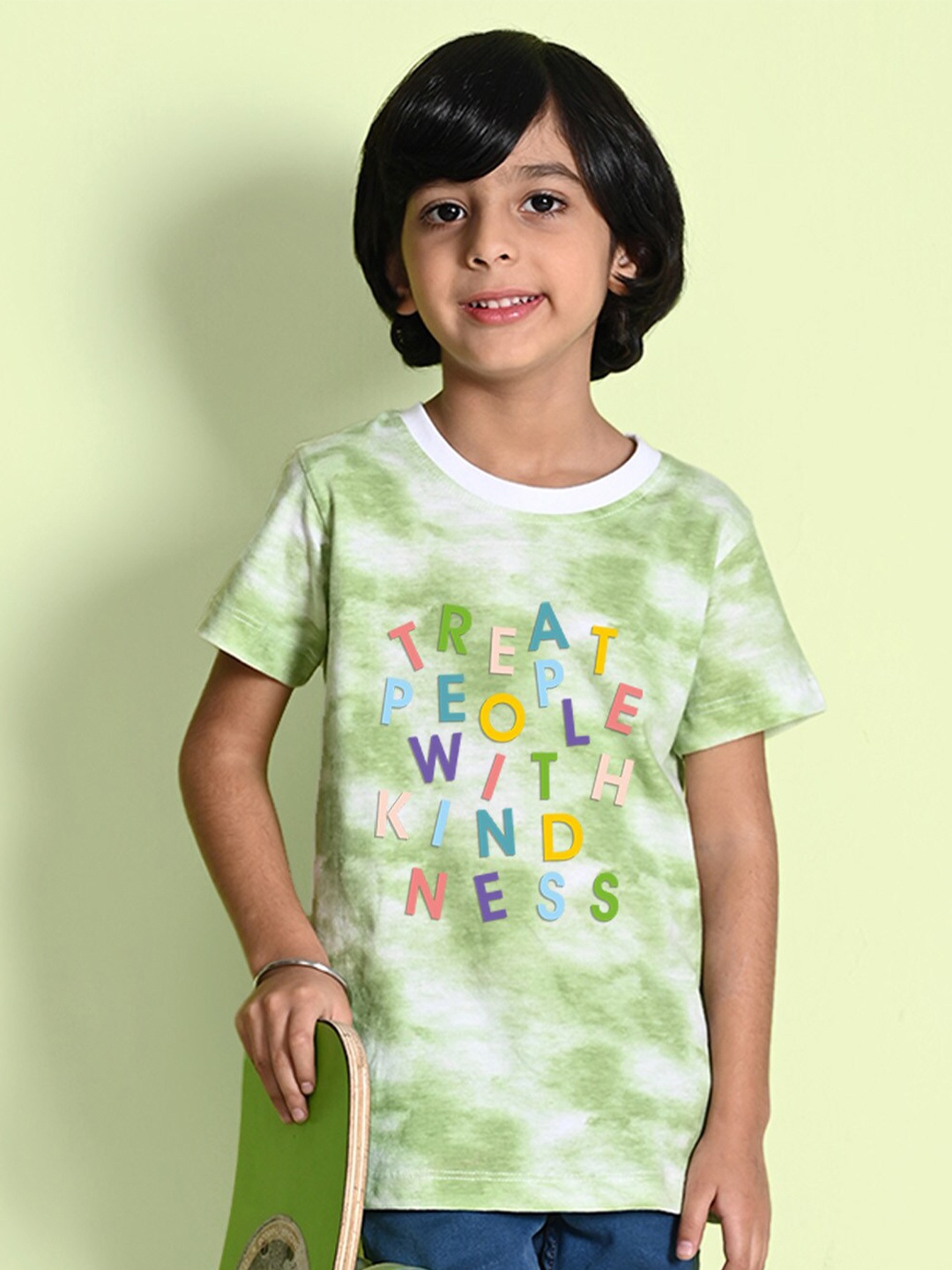 

NUSYL Boys Boys Dyed Round Neck T-shirt, Green
