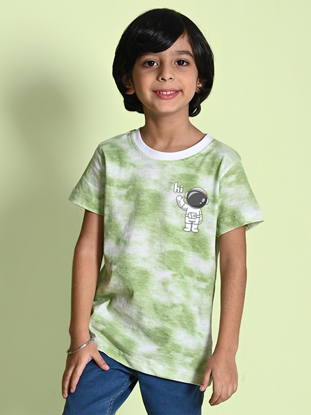 

NUSYL Boys Dyed Round Neck T-shirt, Green