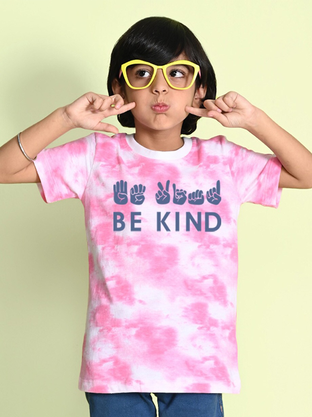 

NUSYL Boys Dyed Round Neck T-shirt, Pink