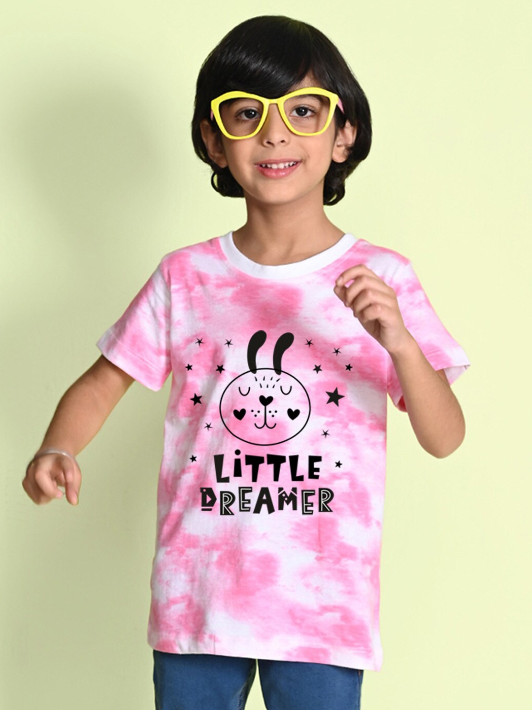 

NUSYL Boys Dyed Round Neck T-shirt, Pink