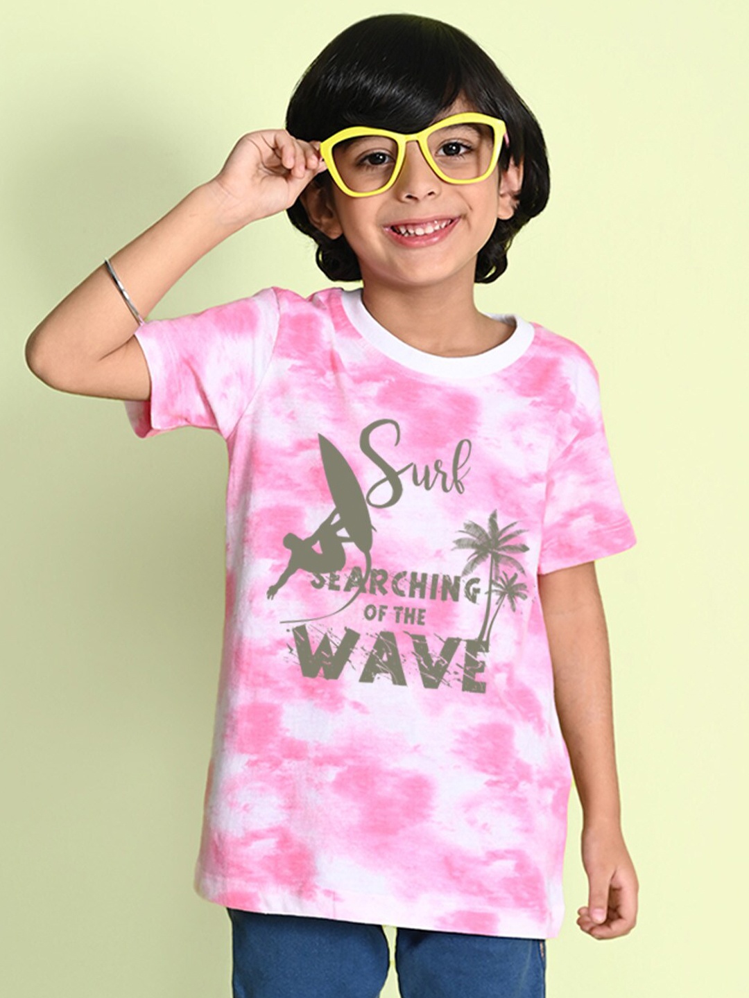 

NUSYL Boys Tie and Dye Dyed T-shirt, Pink
