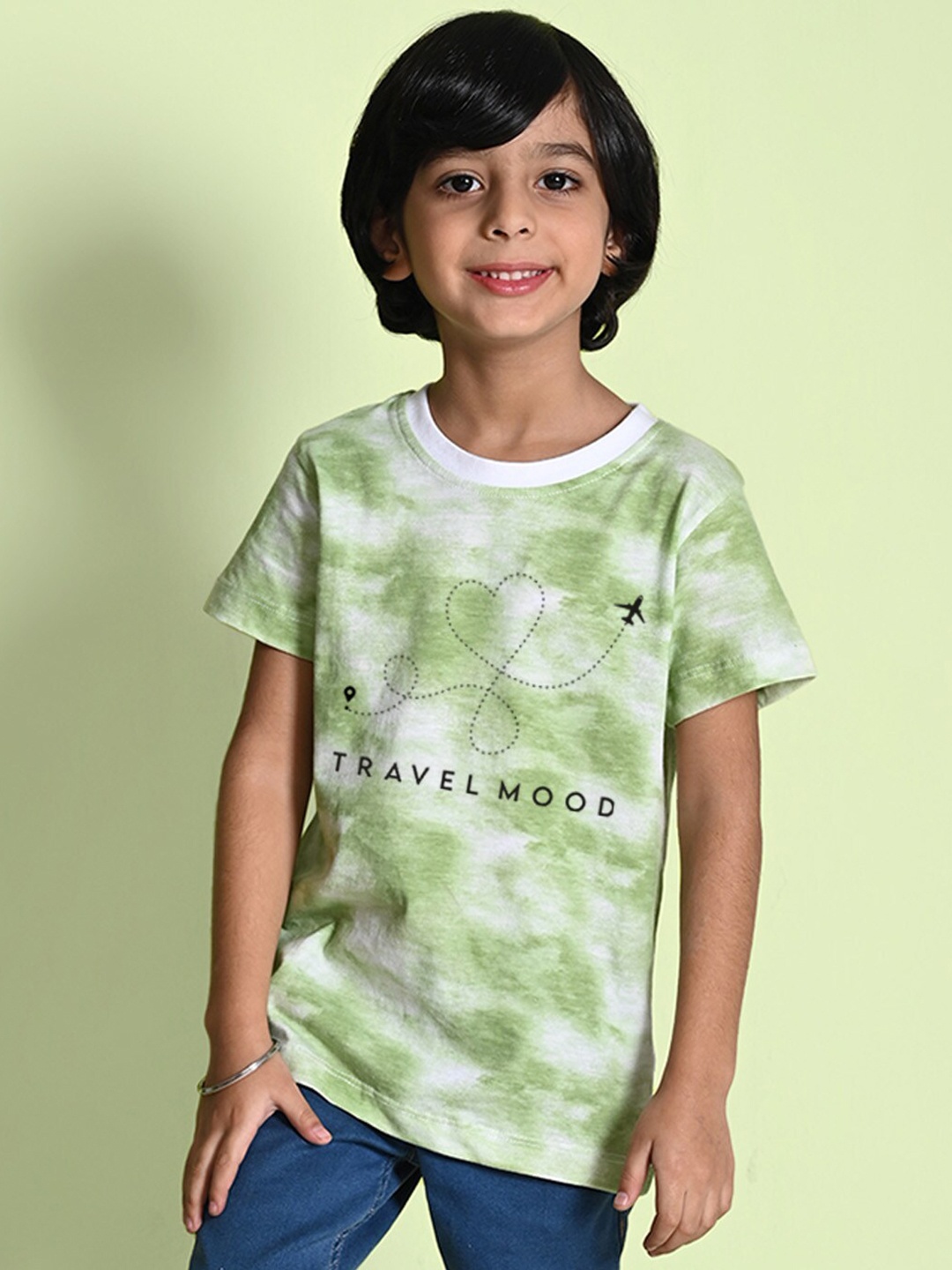 

NUSYL Boys Tie and Dye Dyed T-shirt, Green