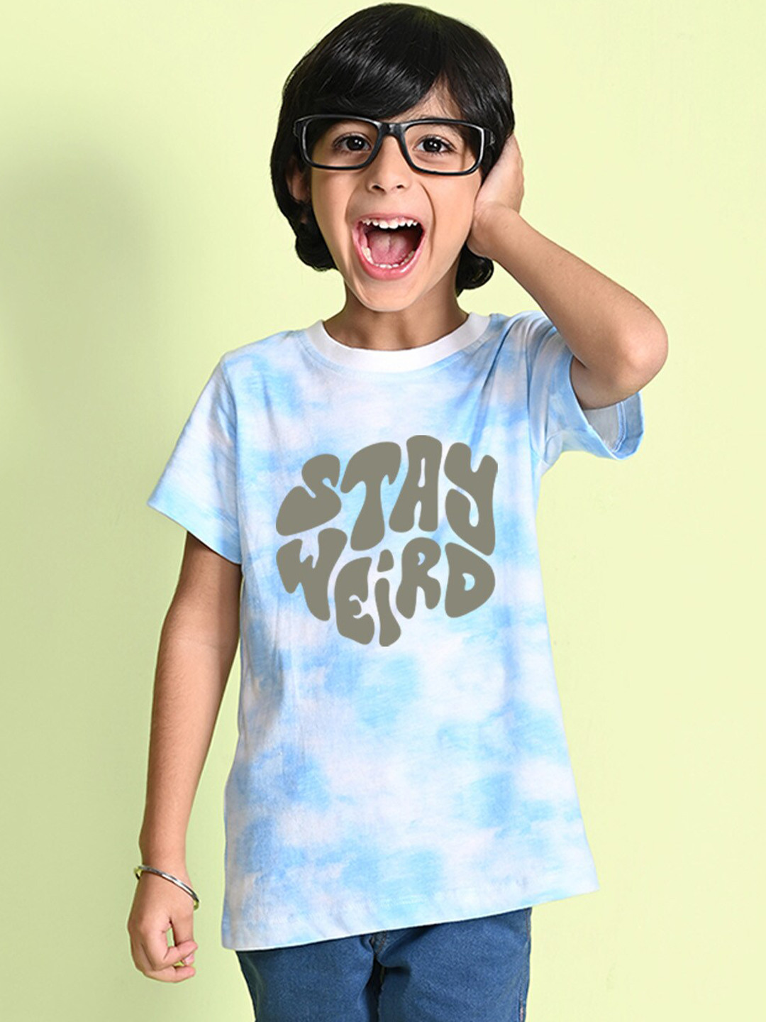 

NUSYL Boys Dyed Round Neck T-shirt, Blue