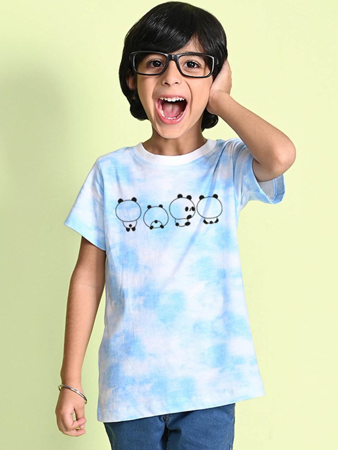 

NUSYL Boys Tie and Dye Round Neck T-shirt, Blue