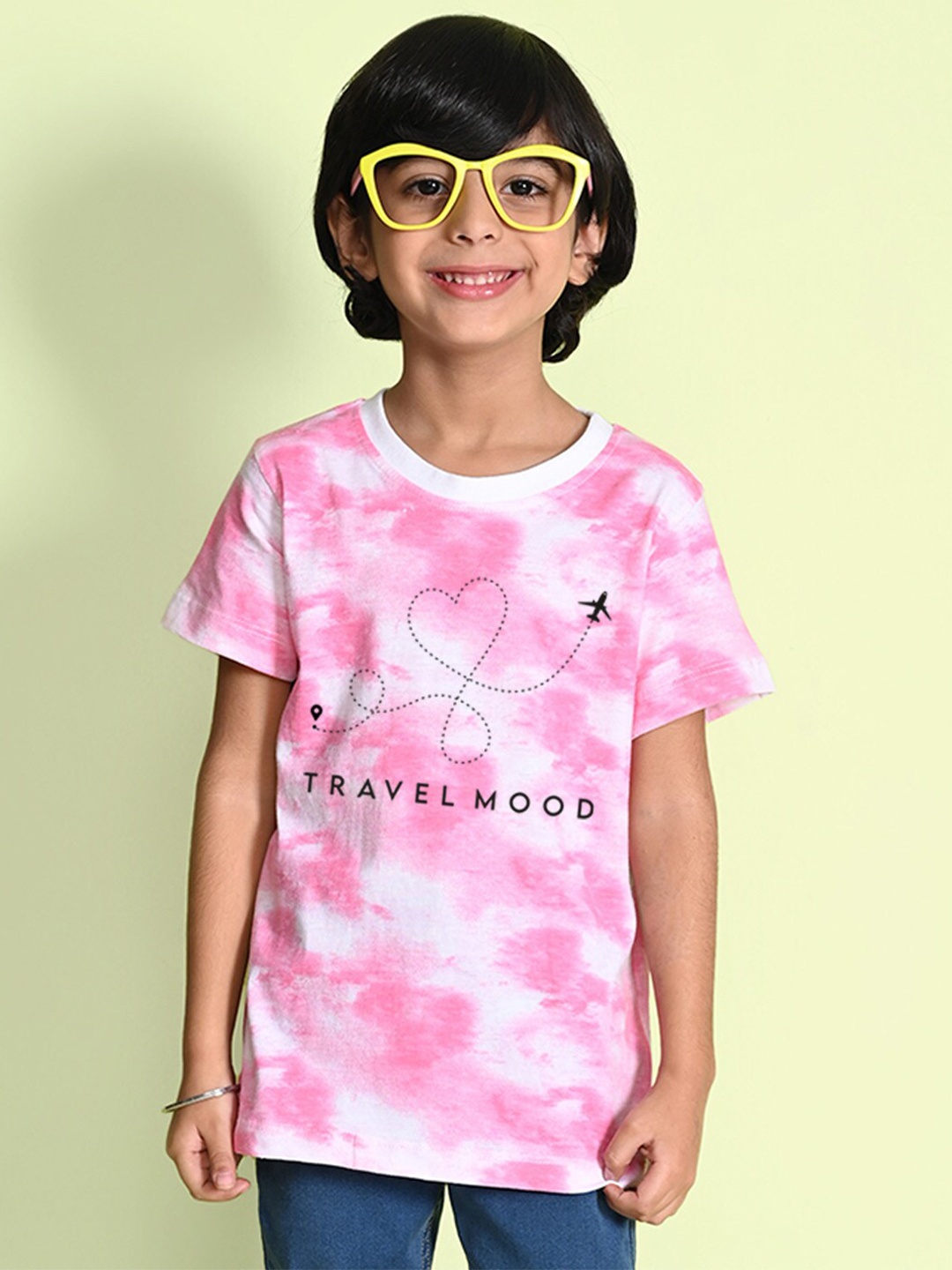 

NUSYL Boys Dyed Round Neck T-shirt, Pink