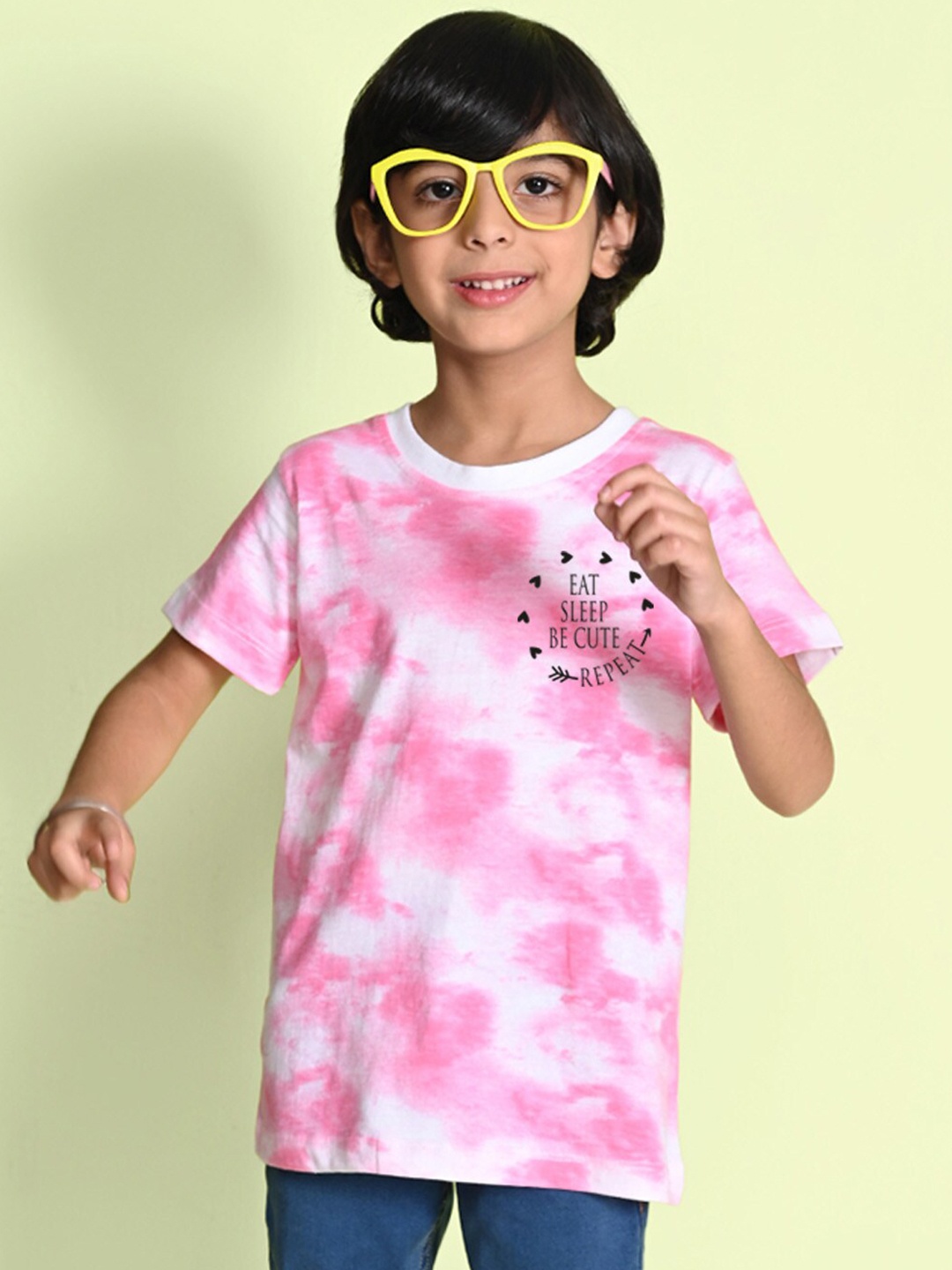 

NUSYL Boys Tie and Dye Dyed T-shirt, Pink