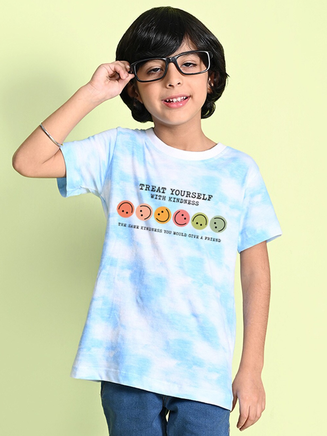 

NUSYL Boys Dyed Round Neck T-shirt, Blue