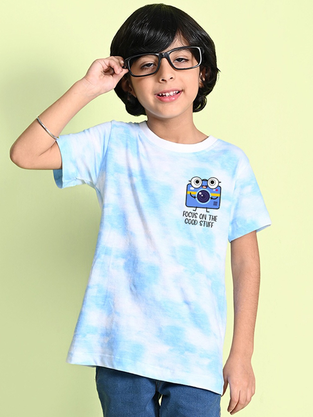 

NUSYL Boys Tie and Dye Round Neck T-shirt, Blue