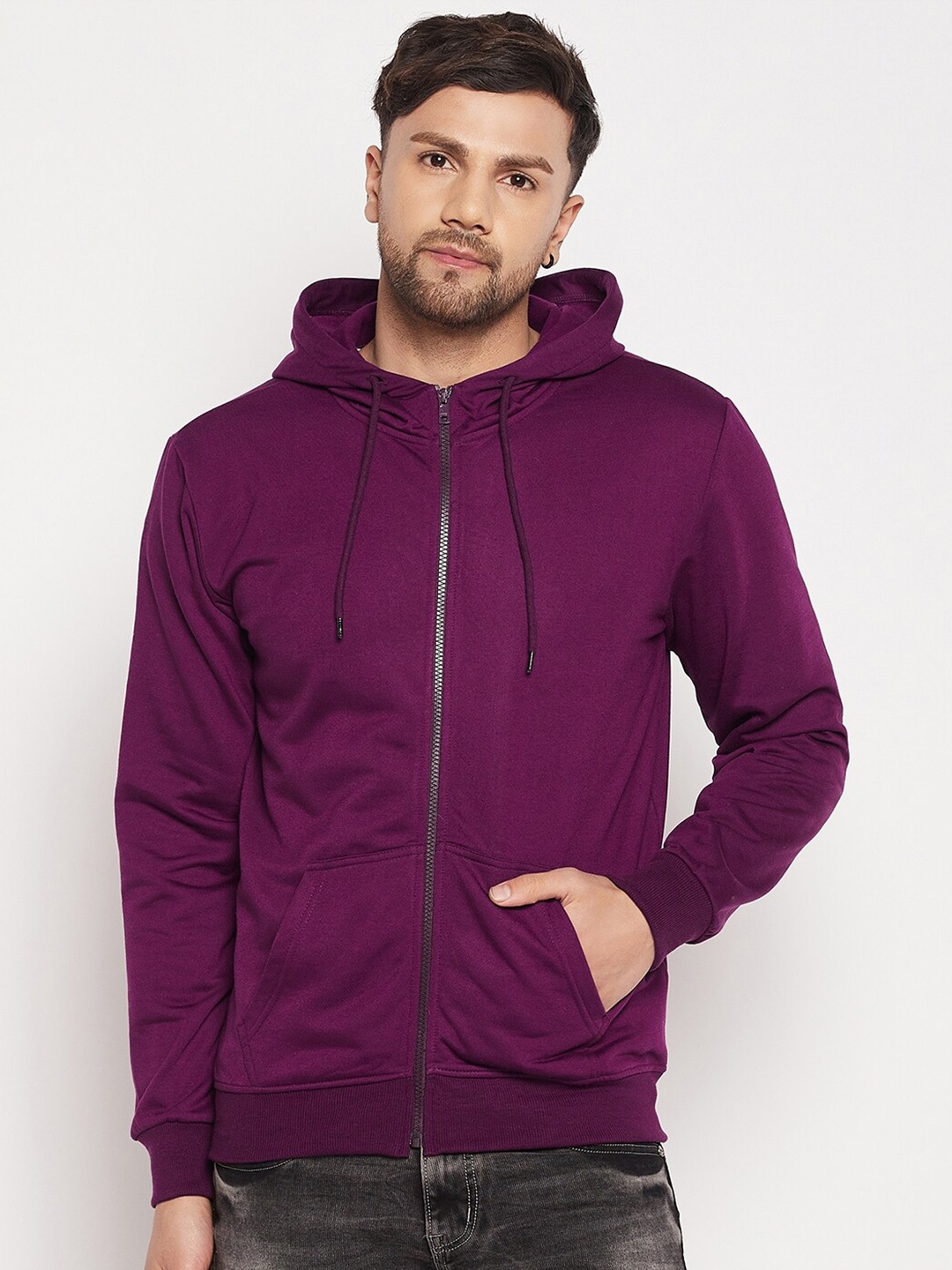 

STROP Men Cotton Hooded Sweatshirt, Maroon