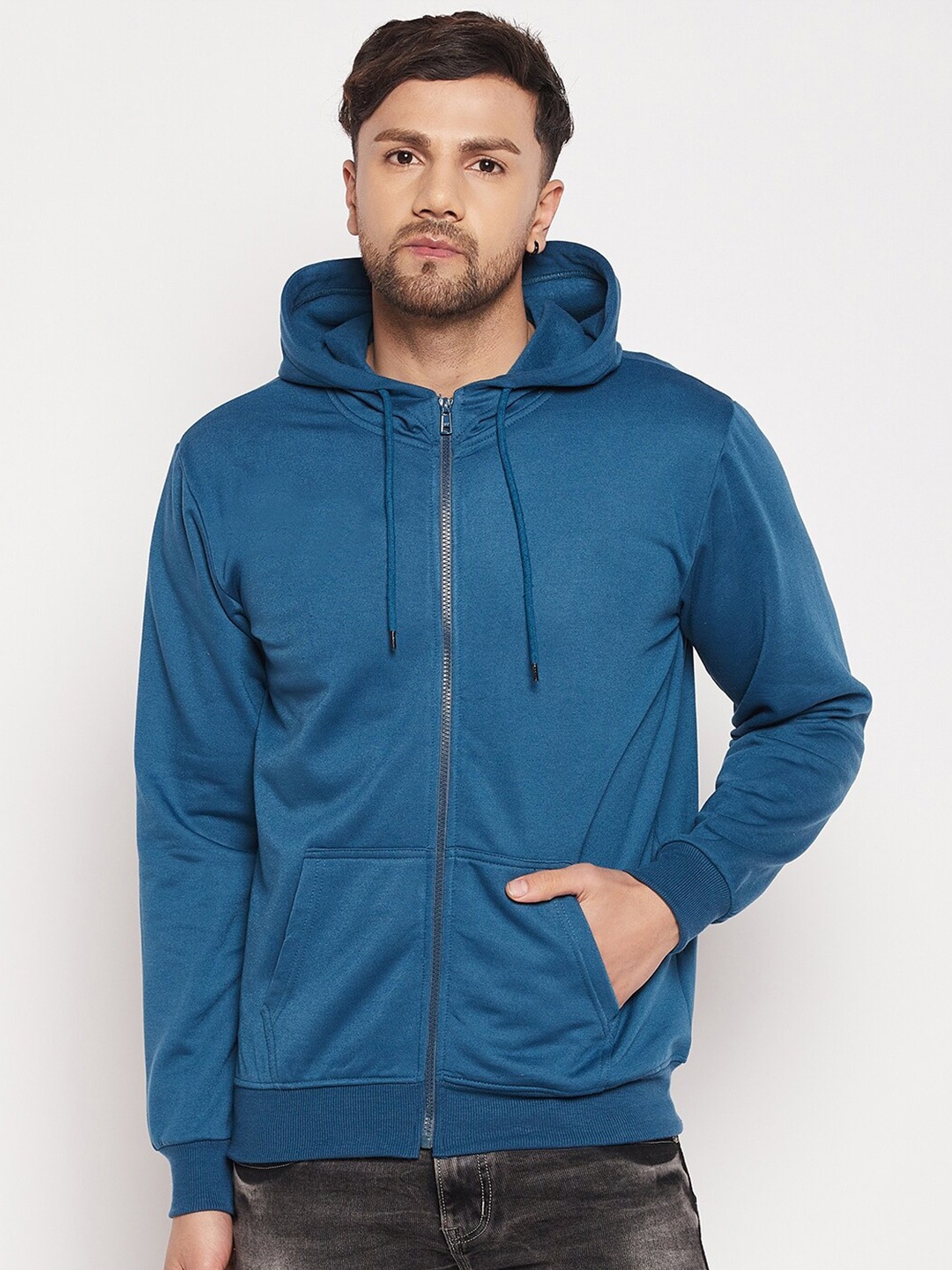 

STROP Men Cotton Hooded Sweatshirt, Teal