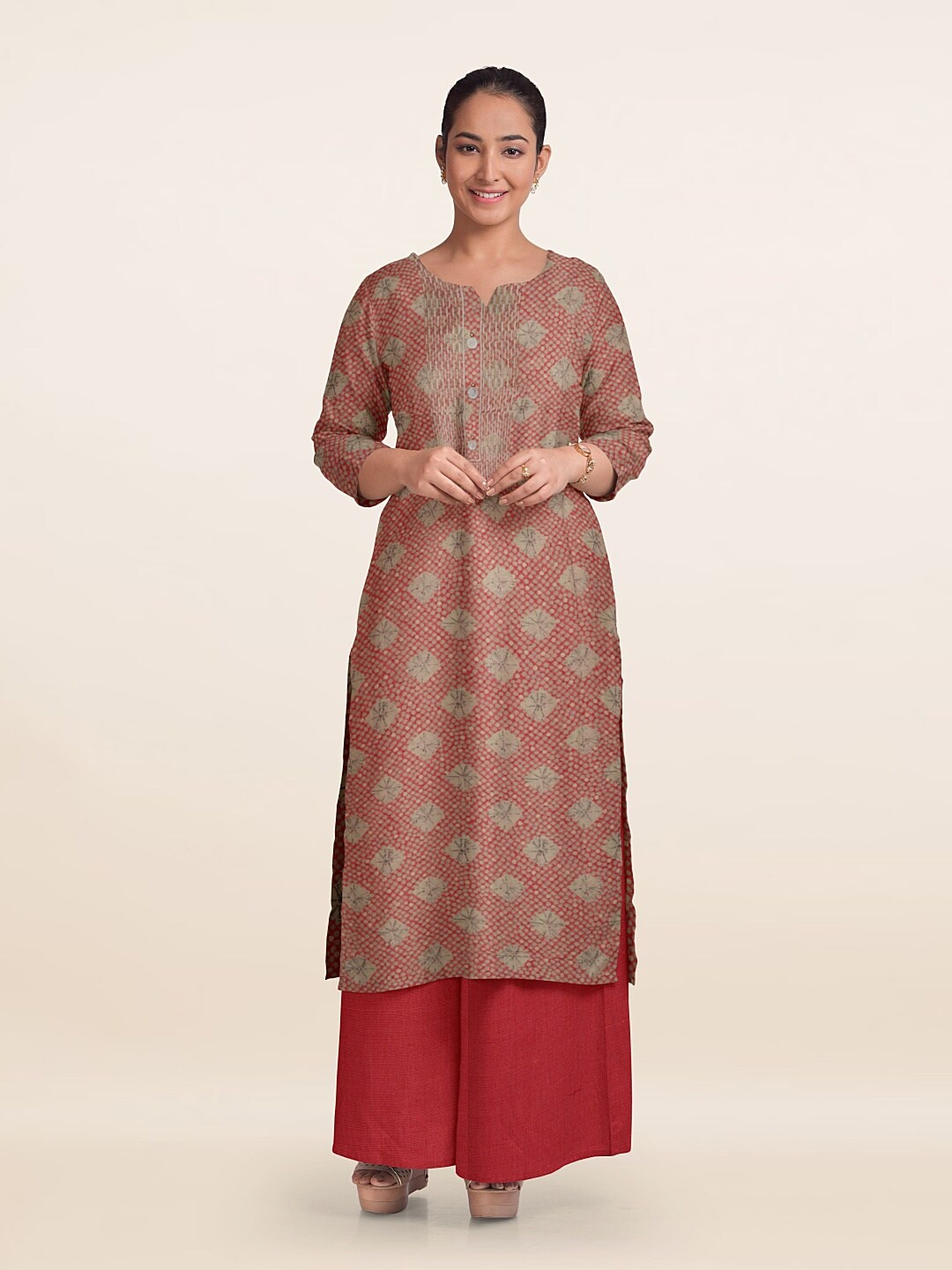 

Pothys Printed Unstitched Dress Material, Pink