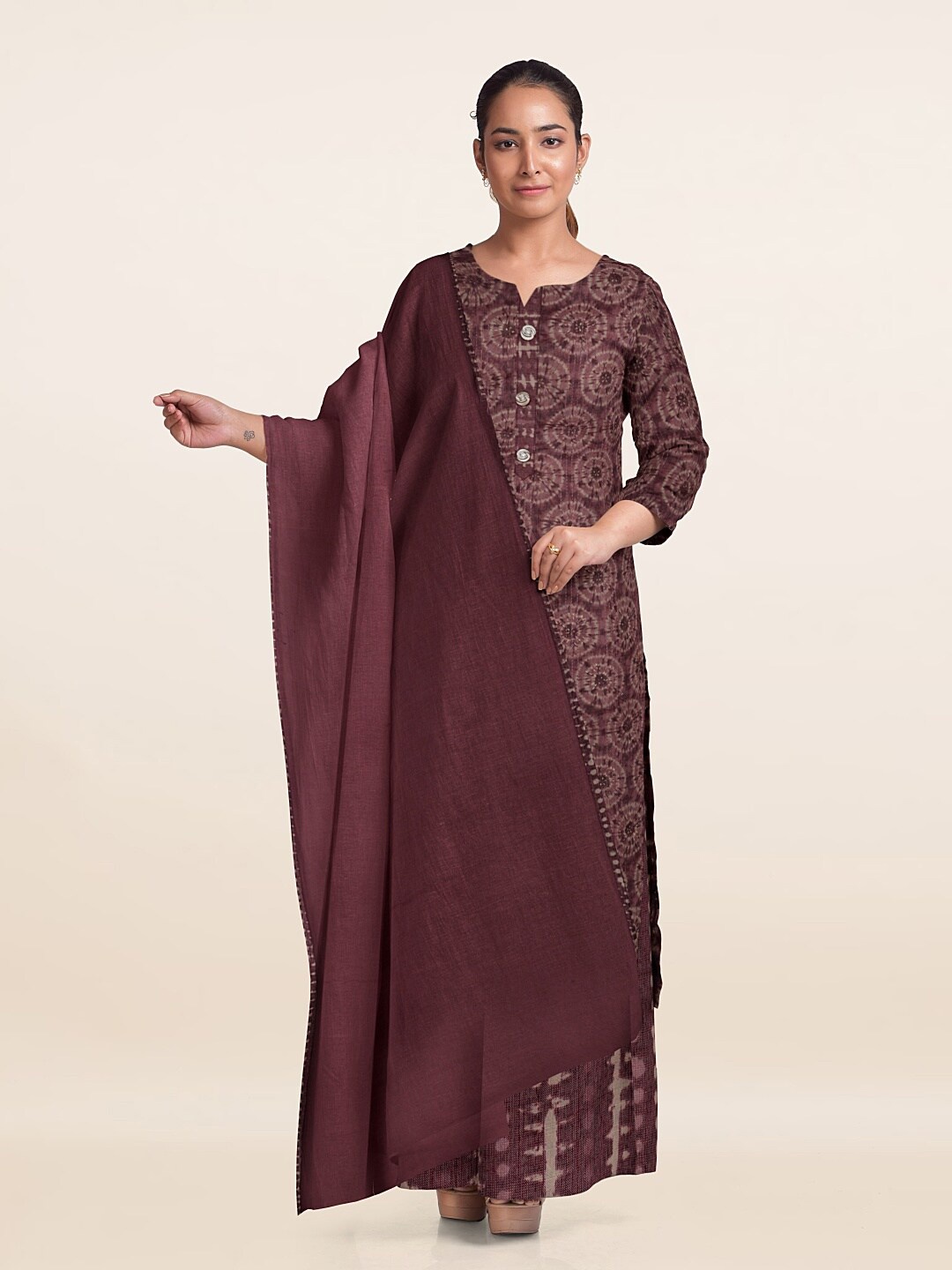 

Pothys Unstitched Dress Material, Magenta