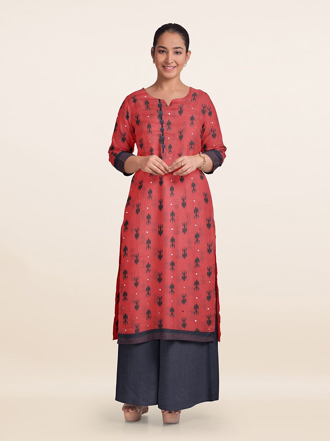 

Pothys Printed Unstitched Dress Material, Pink