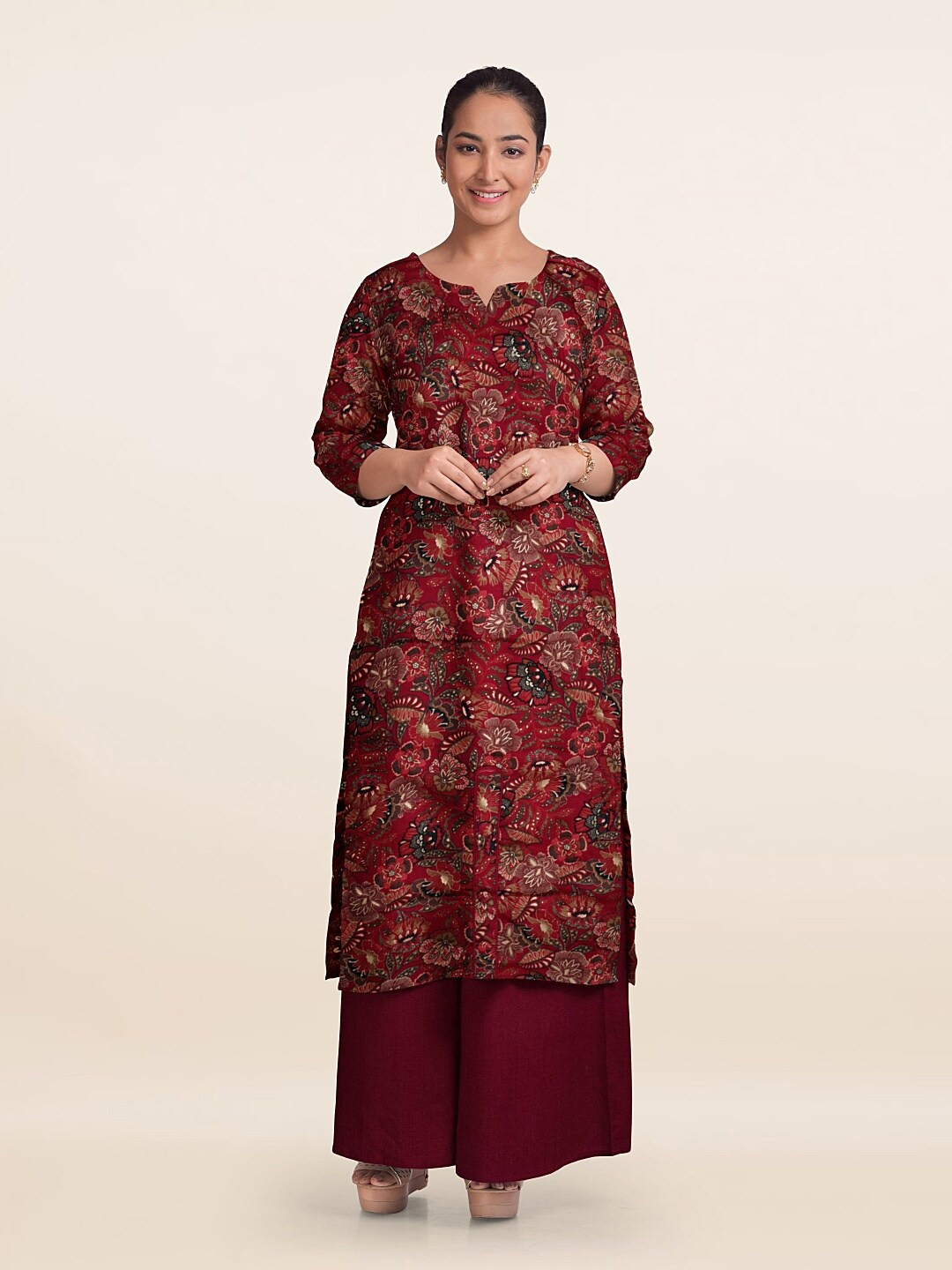 

Pothys Unstitched Dress Material, Magenta