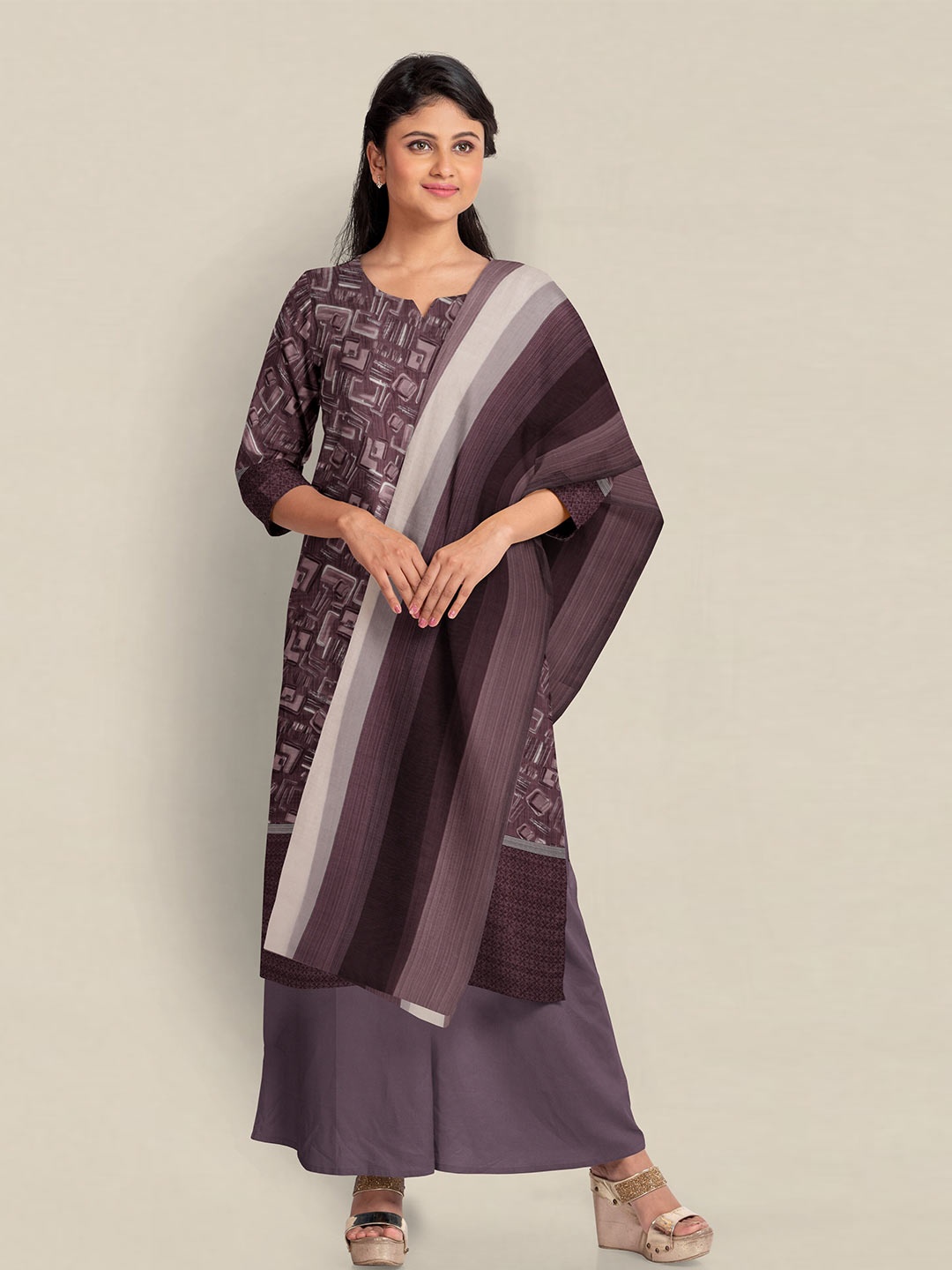 

Pothys Unstitched Dress Material, Purple