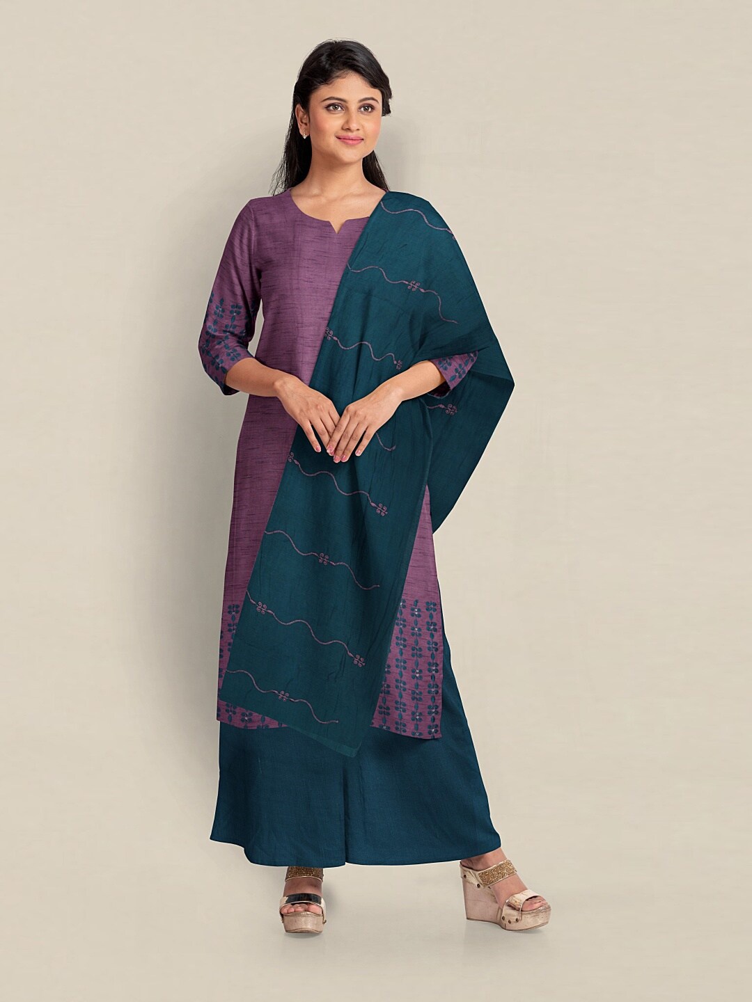 

Pothys Unstitched Dress Material, Purple