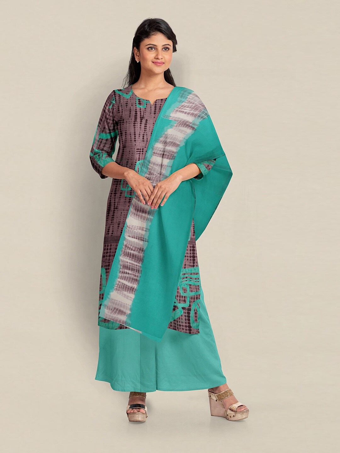

Pothys Printed Unstitched Dress Material, Purple