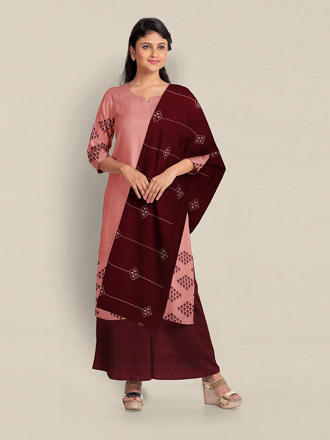 

Pothys Embroidered Unstitched Dress Material, Pink