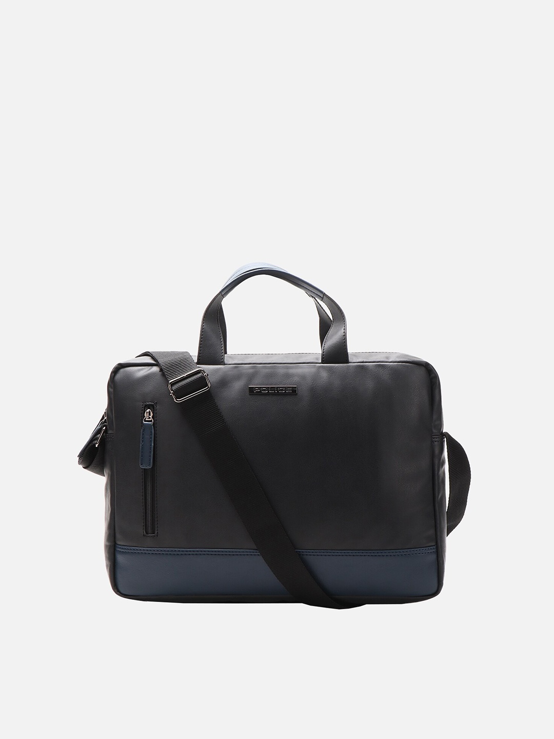 

Police Men Black Leather Messenger Bag