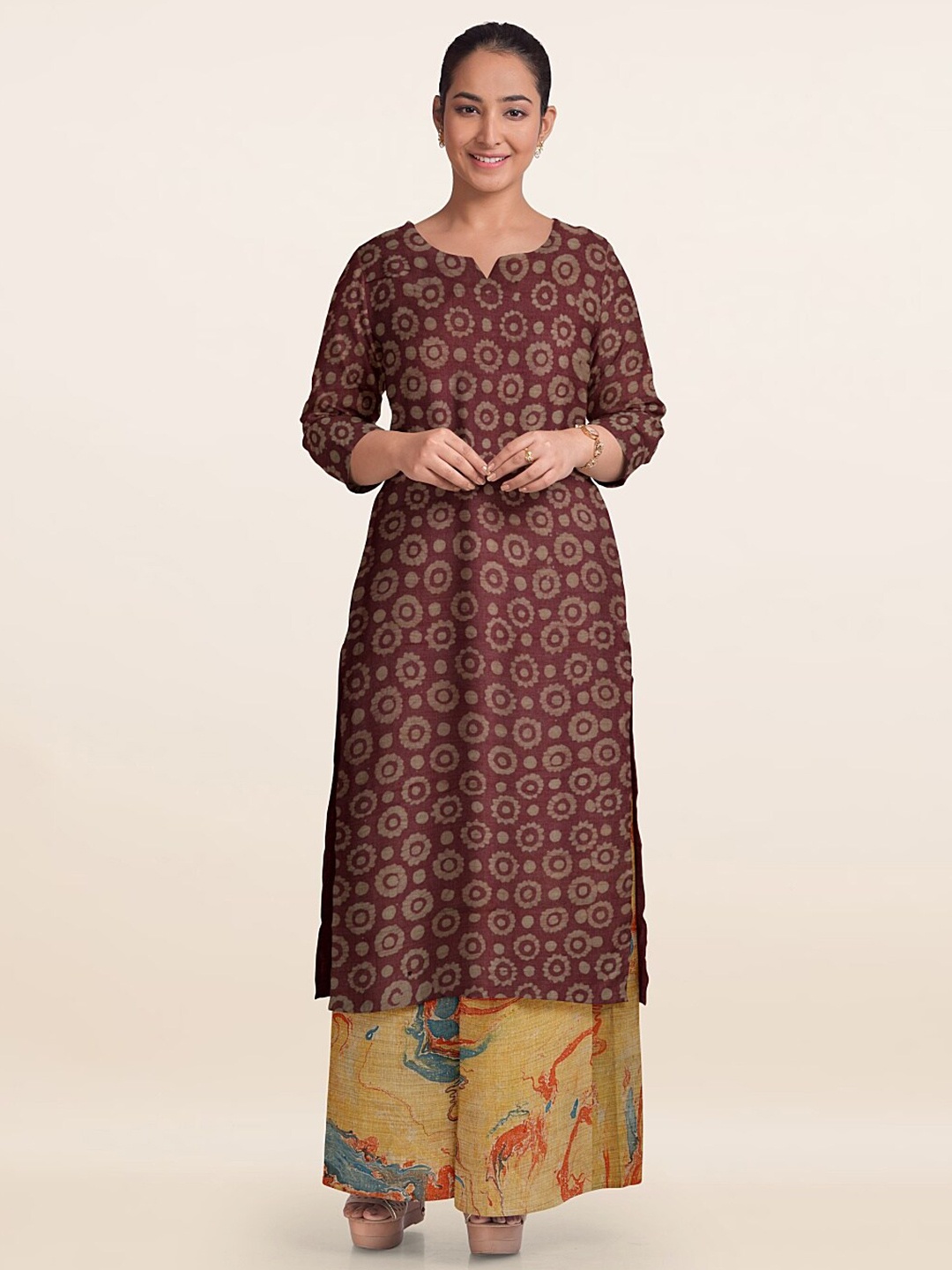 

Pothys Printed Unstitched Dress Material, Mauve