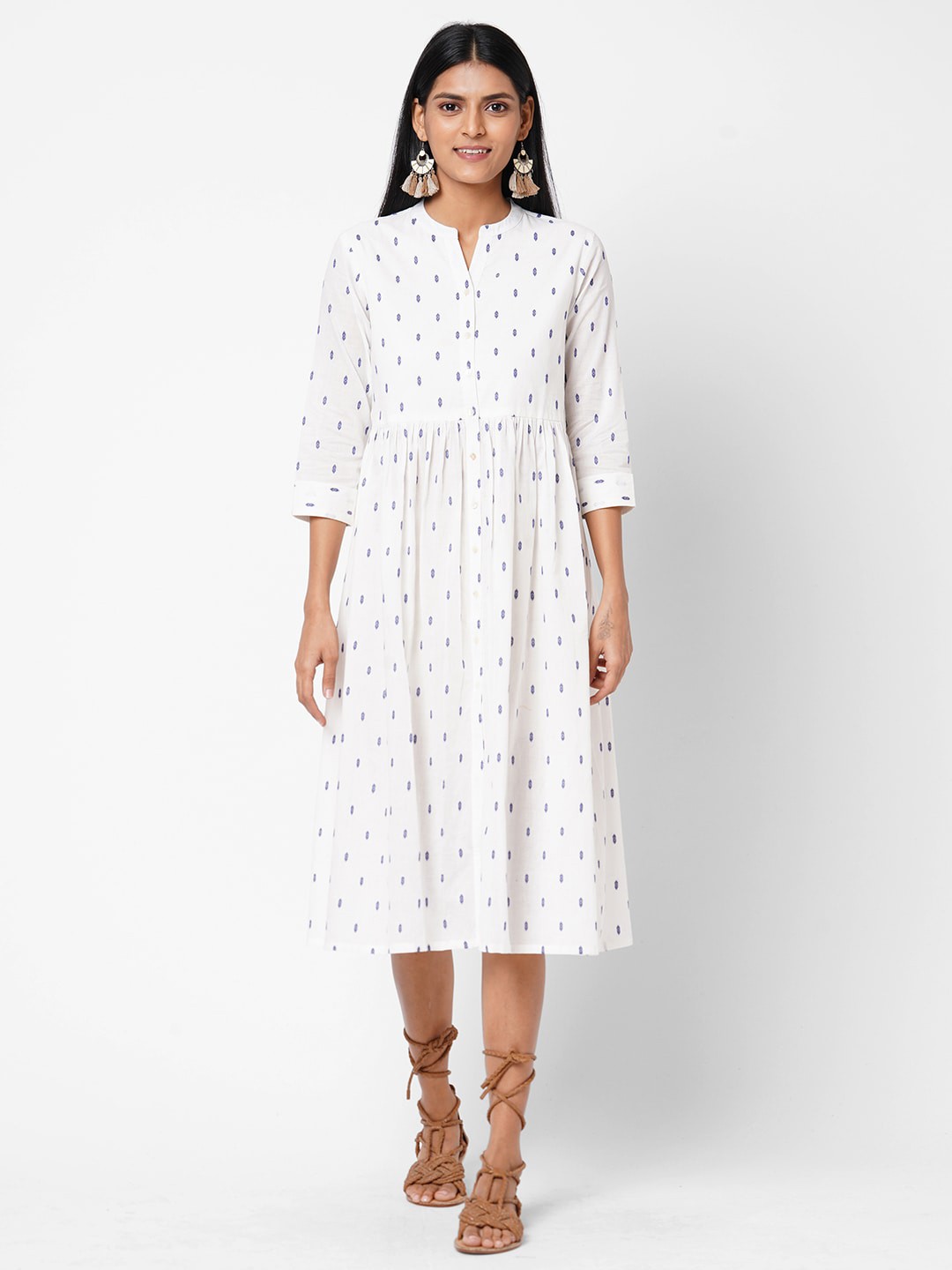 

KAMI KUBI White Floral Midi Dress