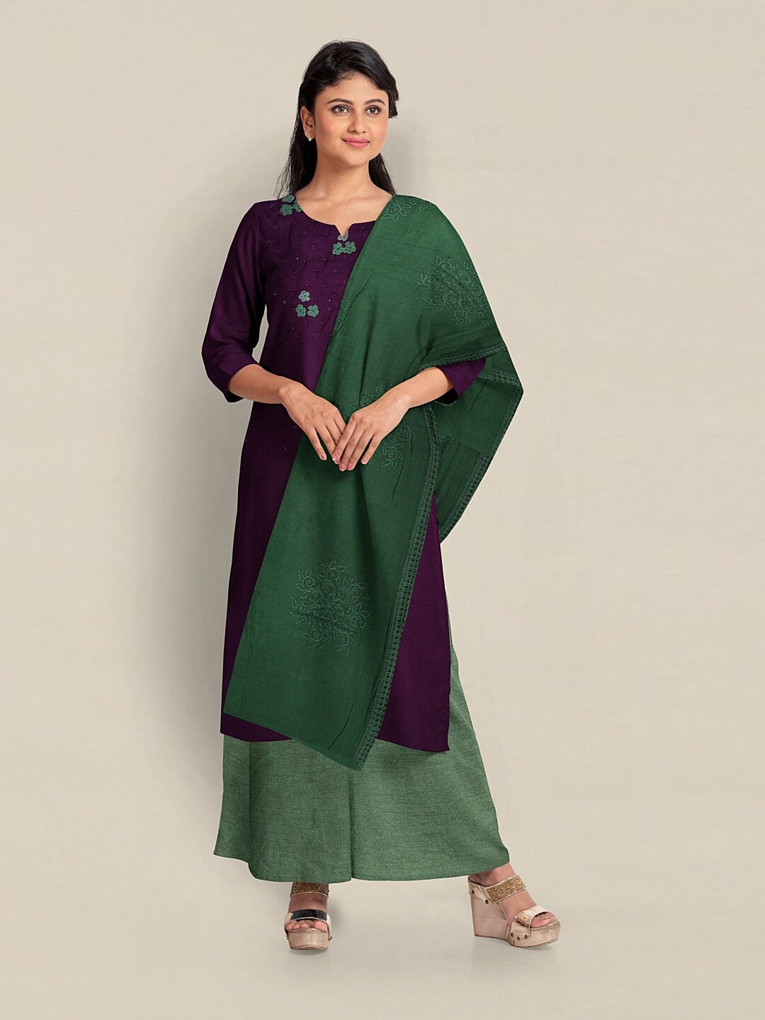 

Pothys Unstitched Dress Material, Purple