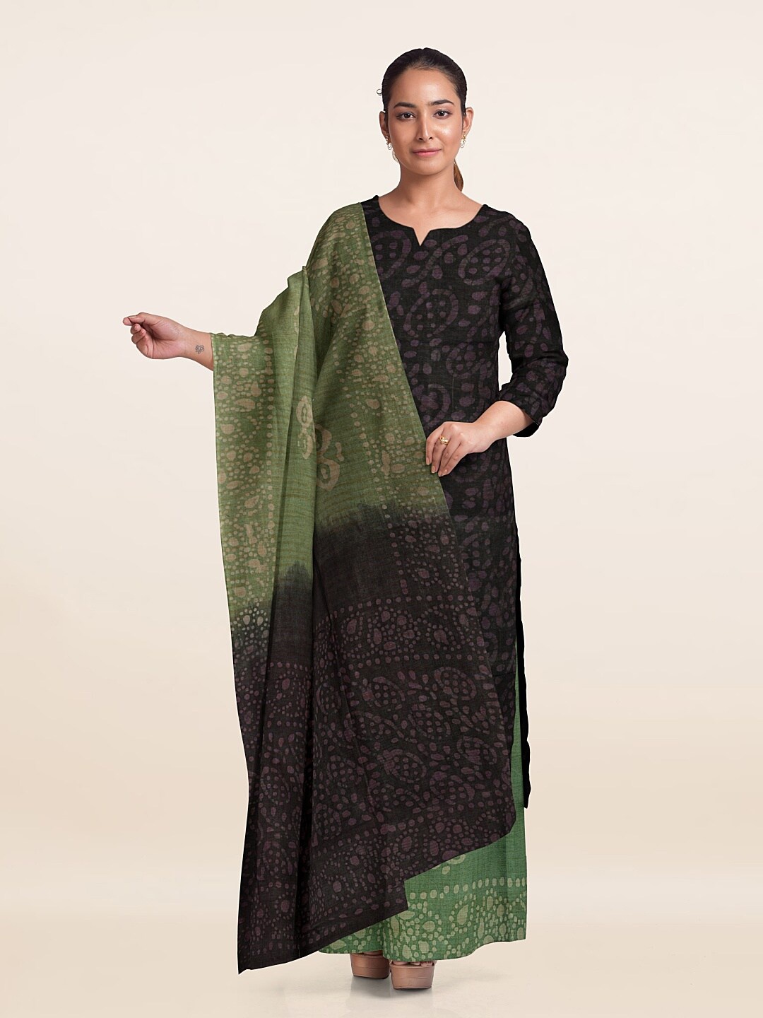 

Pothys Dyed Unstitched Dress Material, Purple