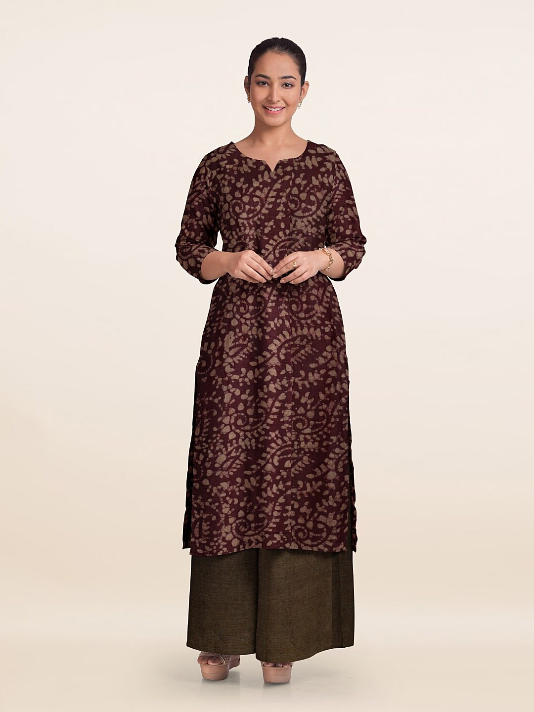 

Pothys Printed Unstitched Dress Material, Purple