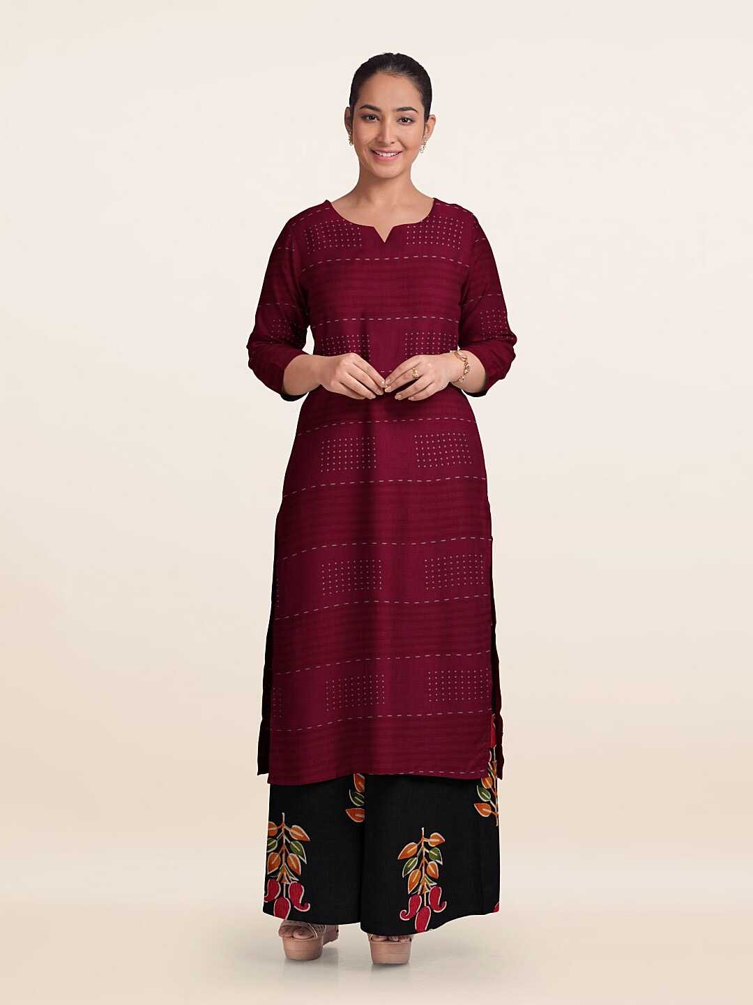 

Pothys Printed Unstitched Dress Material, Pink