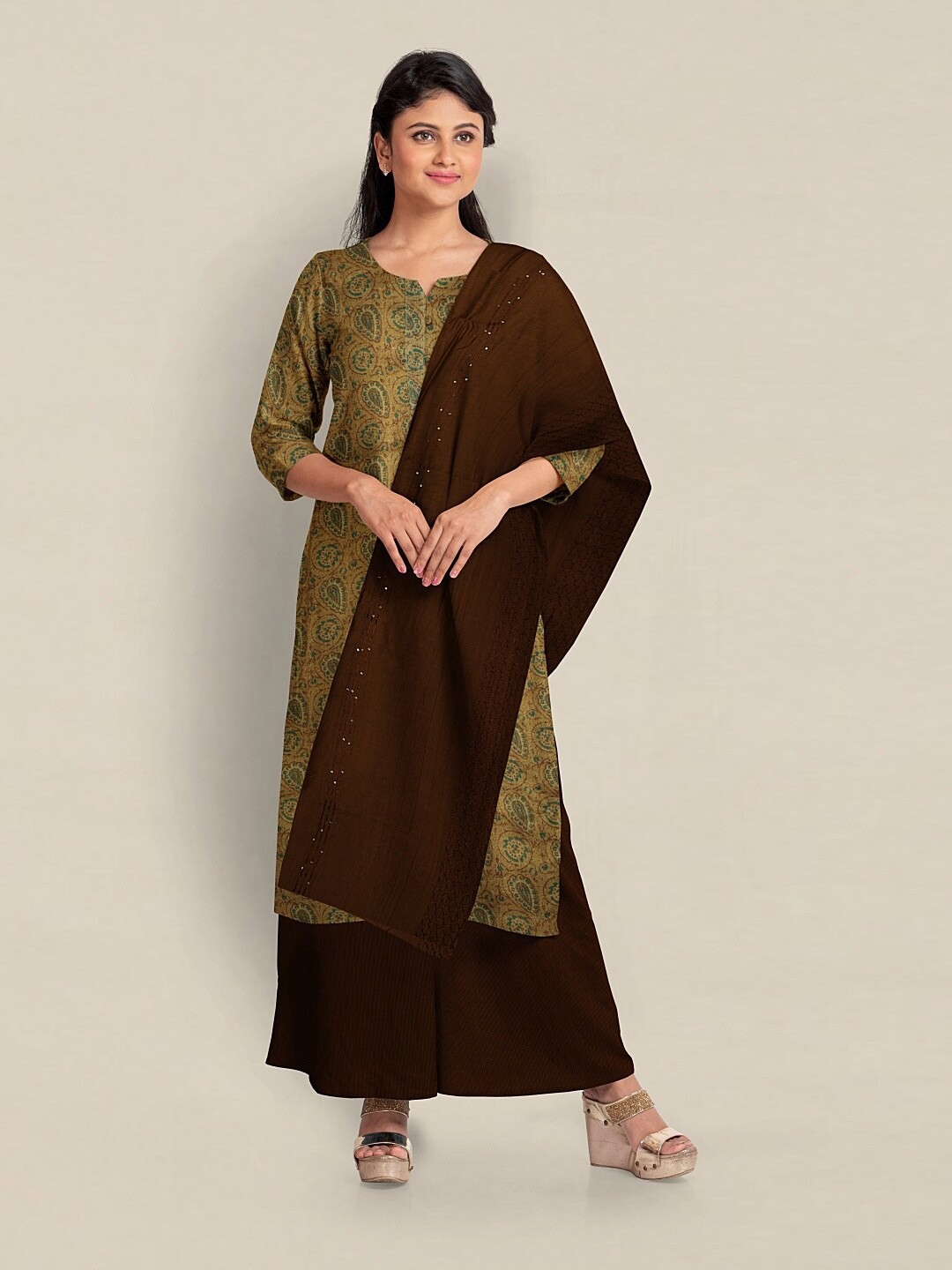 

Pothys Unstitched Dress Material, Mustard