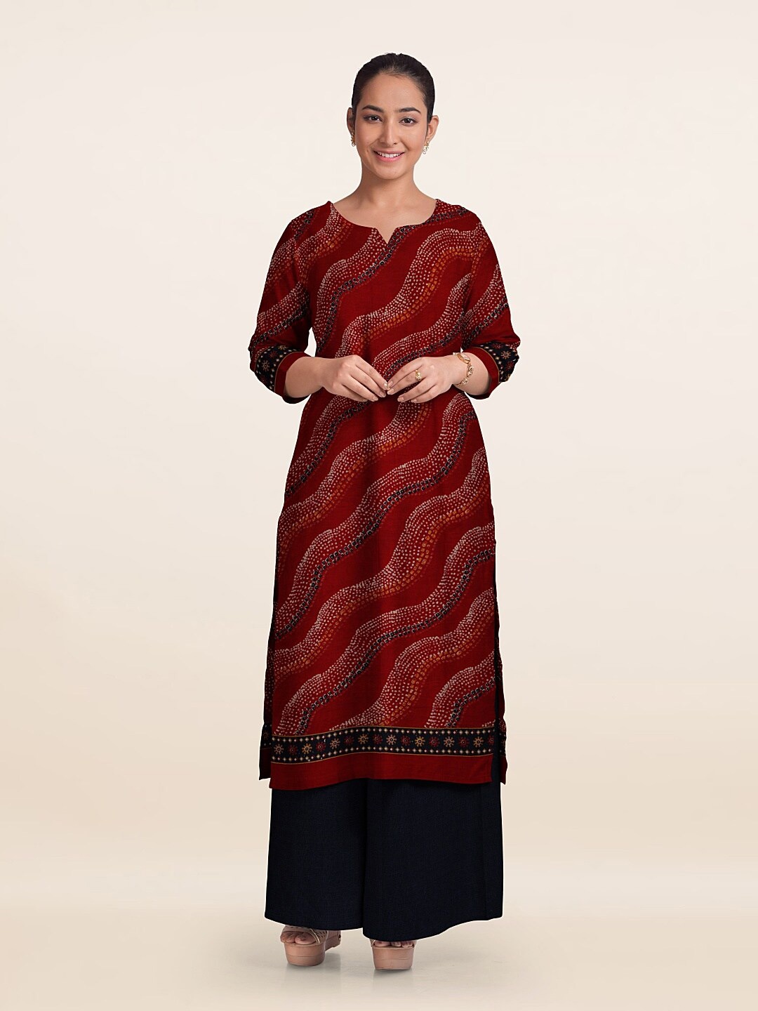 

Pothys Unstitched Dress Material, Maroon