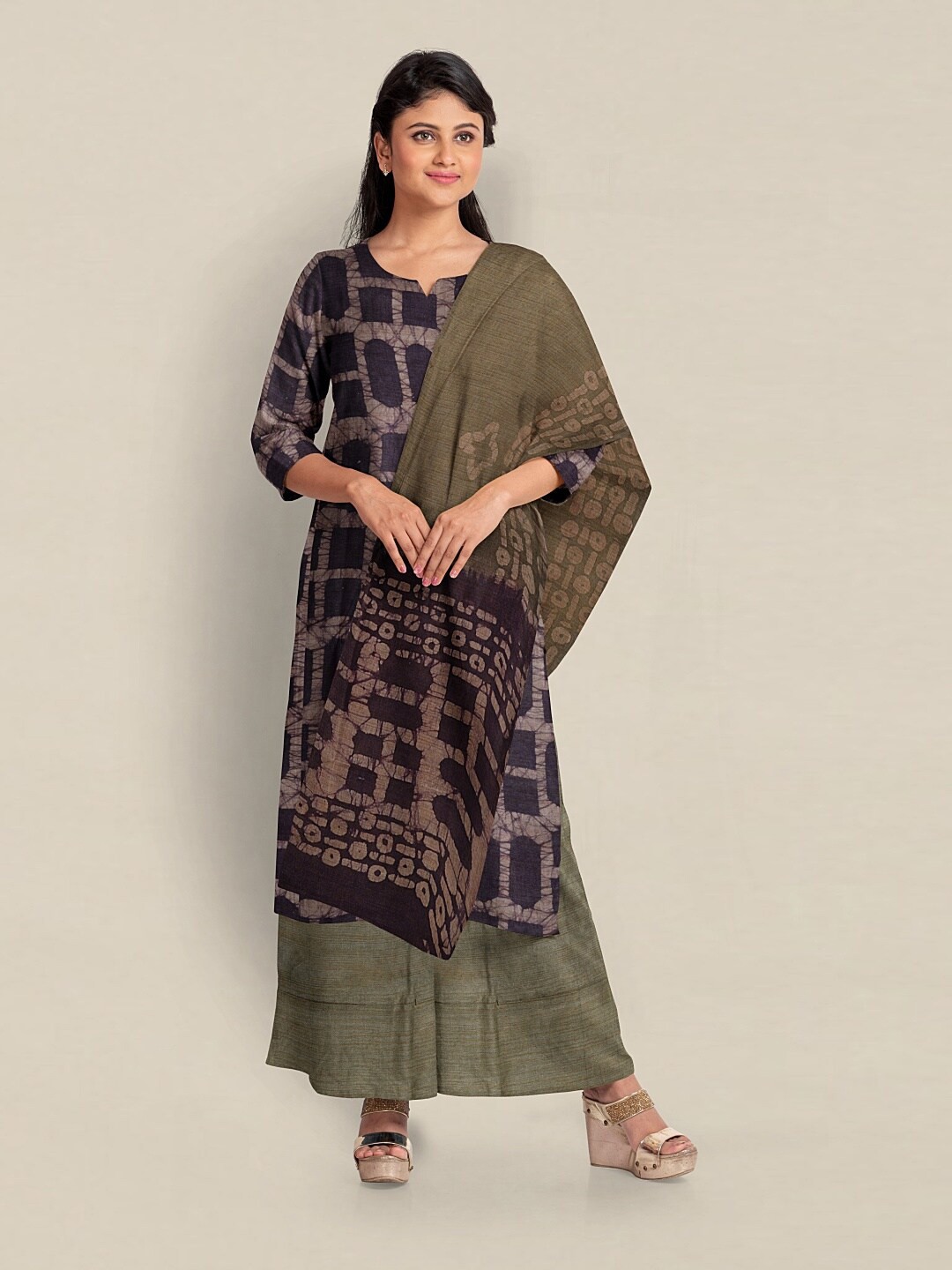 

Pothys Unstitched Dress Material, Purple