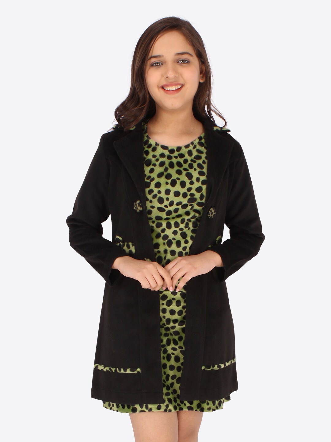 

CUTECUMBER Floral Printed A-Line Dress, Green