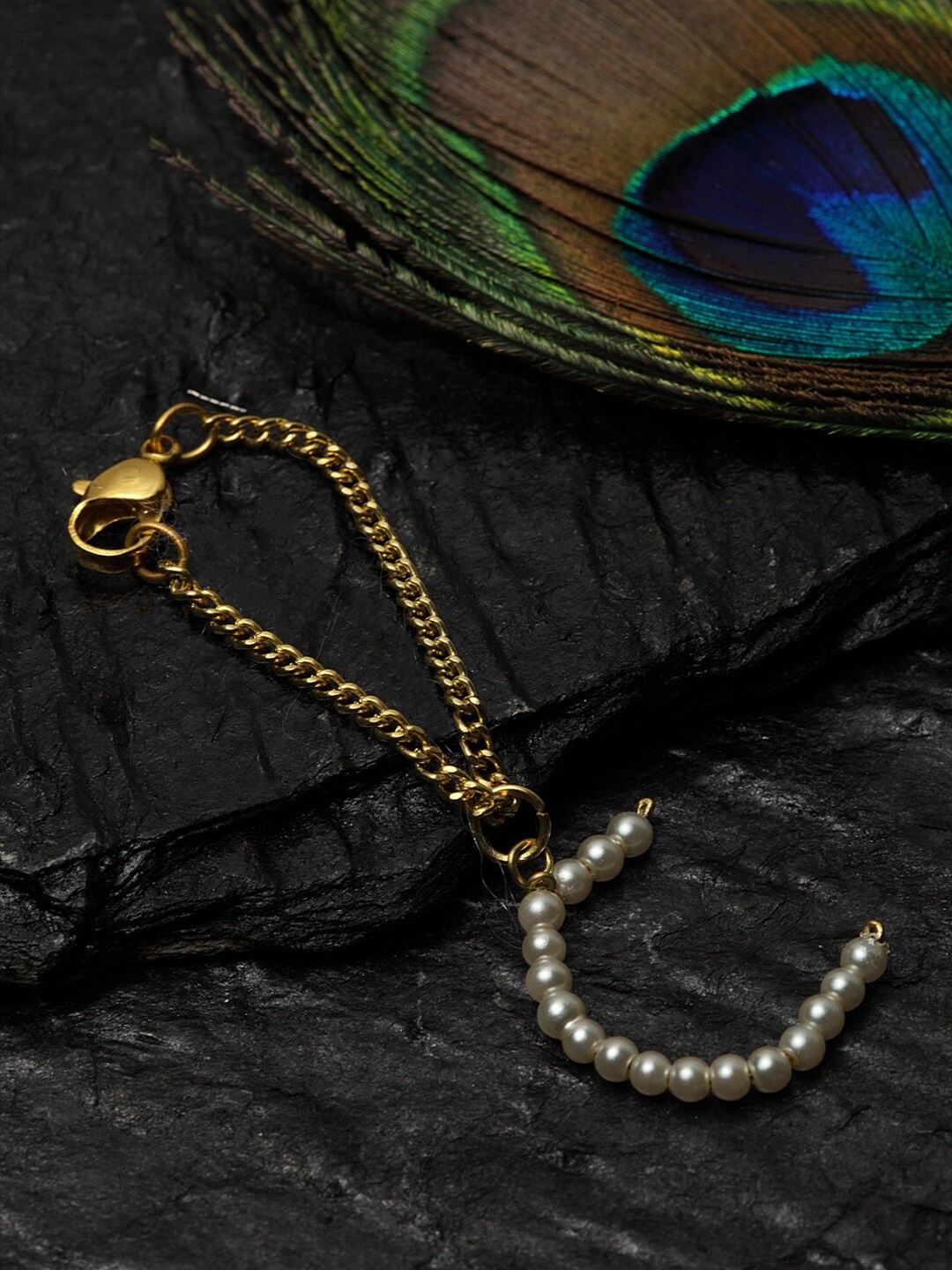 DUGRISTYLE Pearls Gold-Plated Multistrand Bracelet