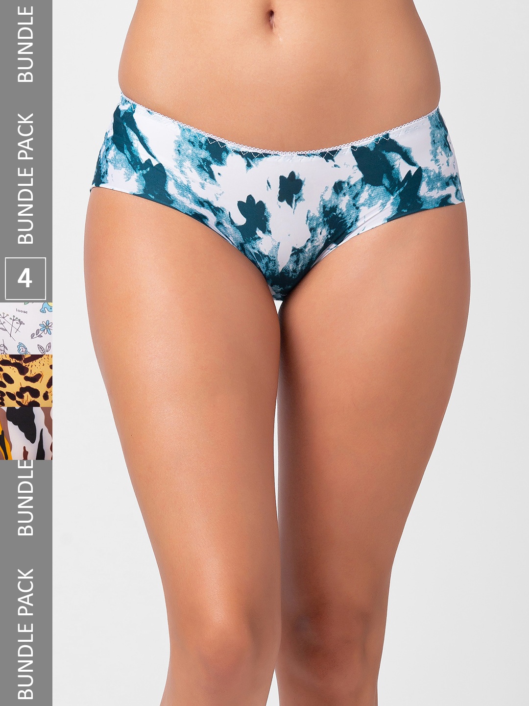 

FashionRack Women Pack Of 4 Assorted Hipster Briefs