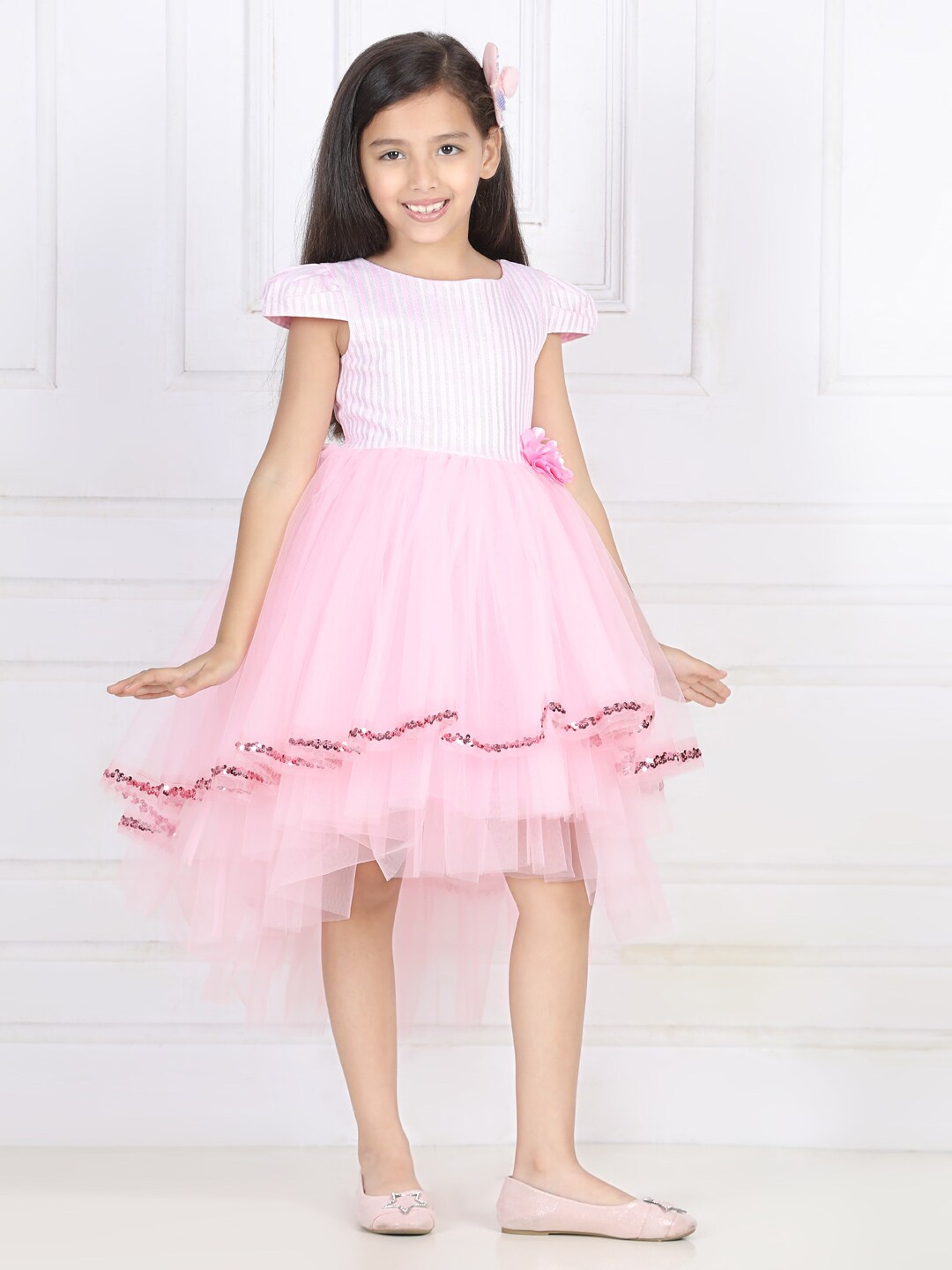 

Toy Balloon kids Girls Fit And Flare Dress, Pink
