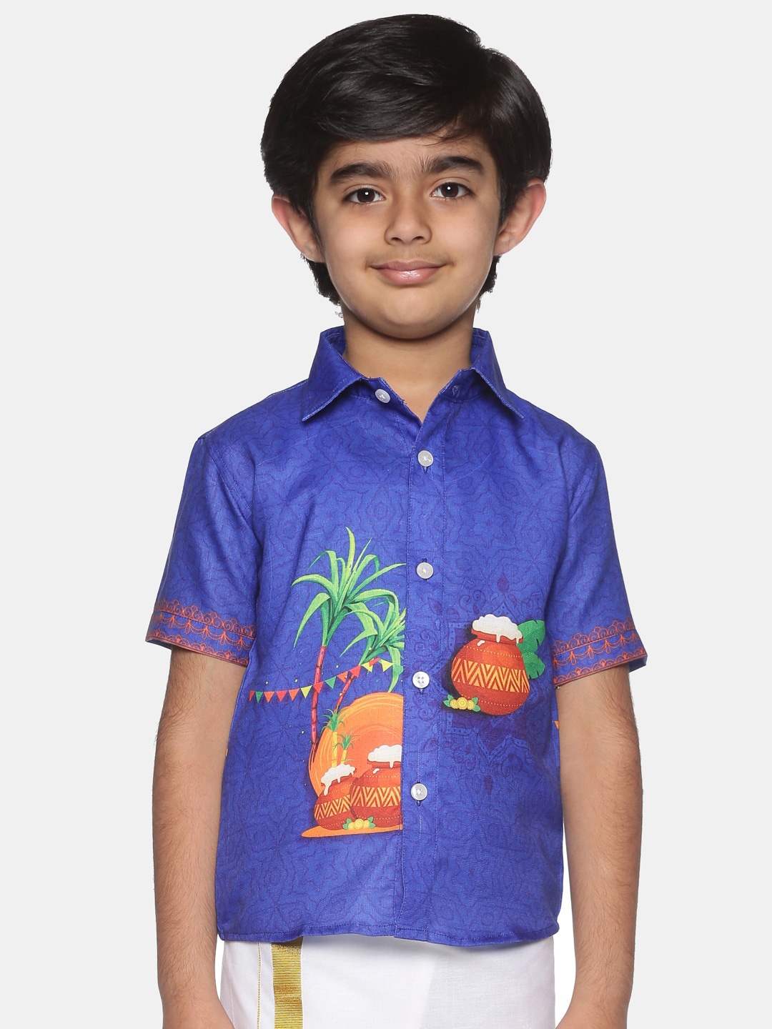 

Sethukrishna Boys Printed Regular Fit Casual Shirt, Blue