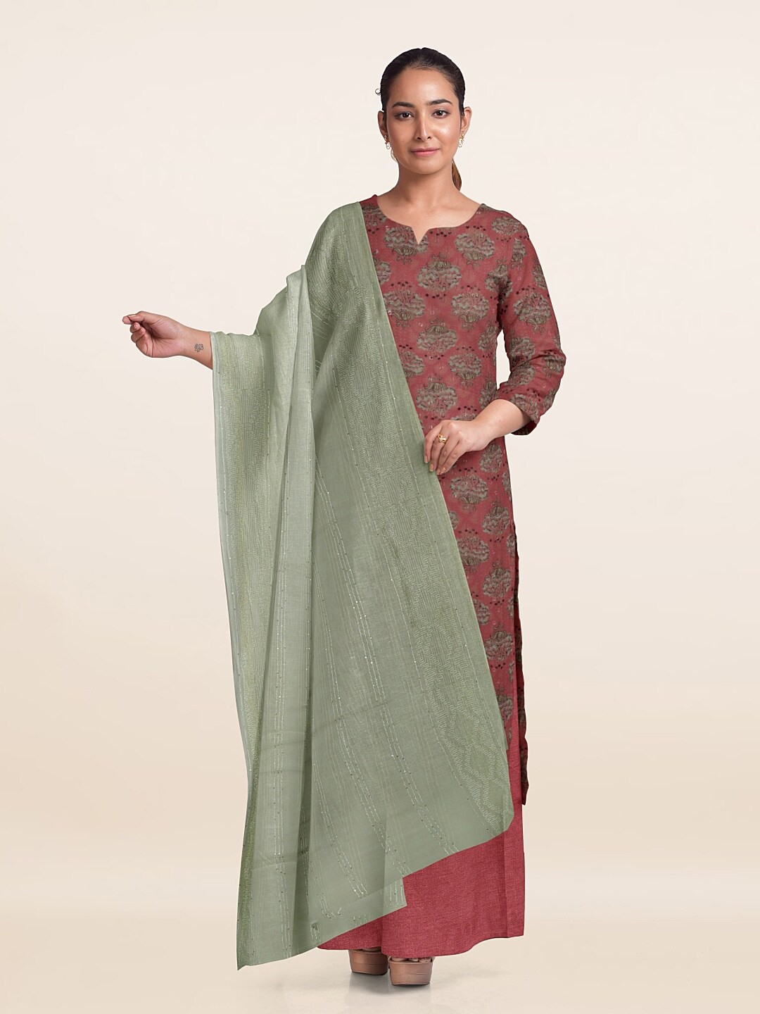 

Pothys Unstitched Dress Material, Pink