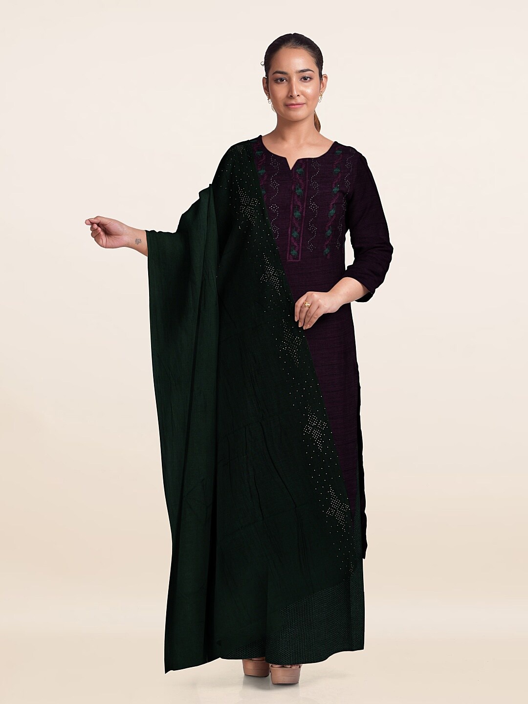 

Pothys Unstitched Dress Material, Purple