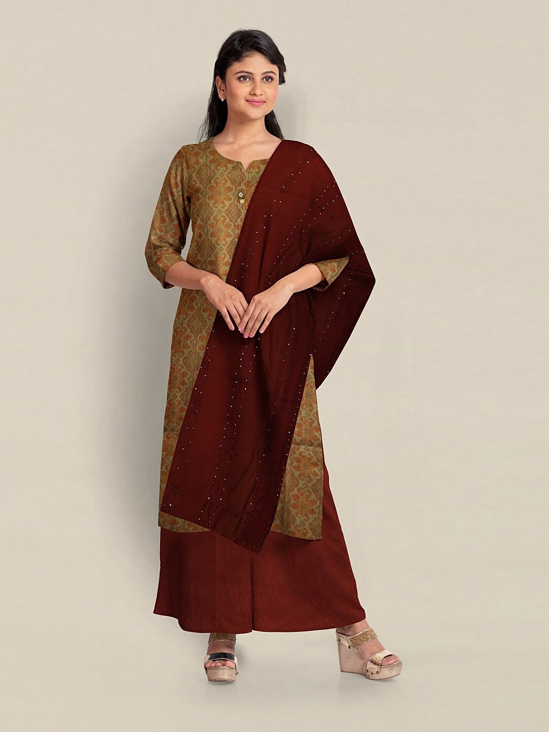 

Pothys Unstitched Dress Material, Mustard