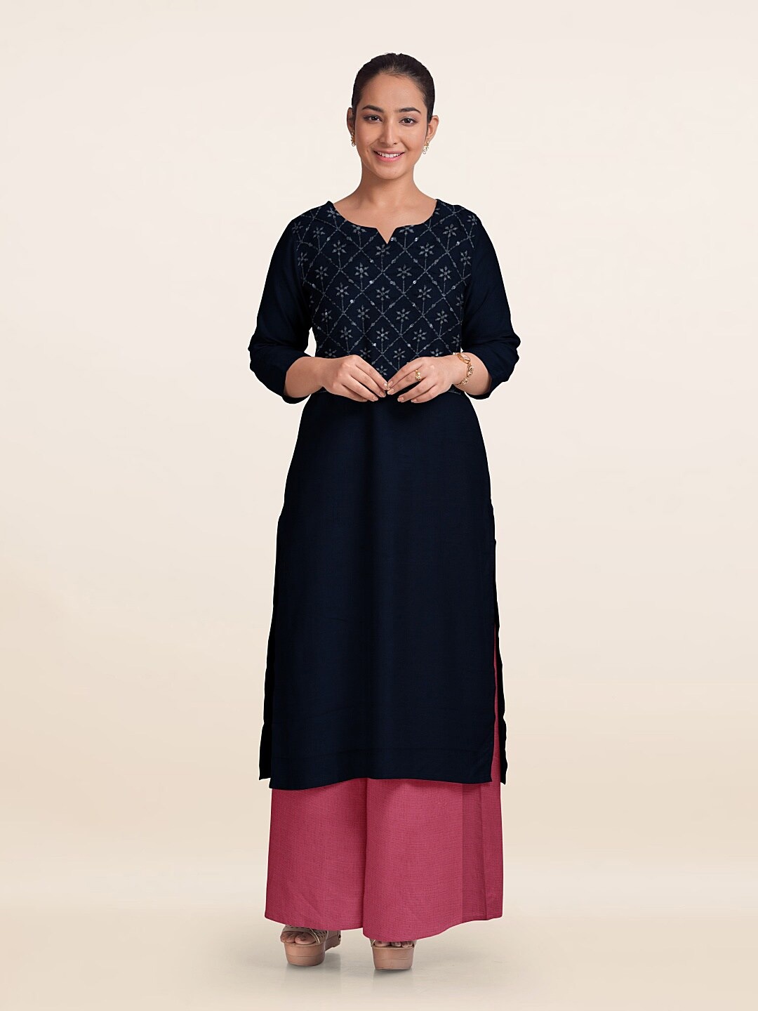 

Pothys Embroidered Unstitched Dress Material, Blue