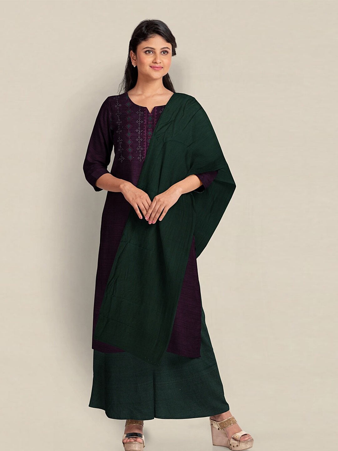 

Pothys Embroidered Unstitched Dress Material, Purple