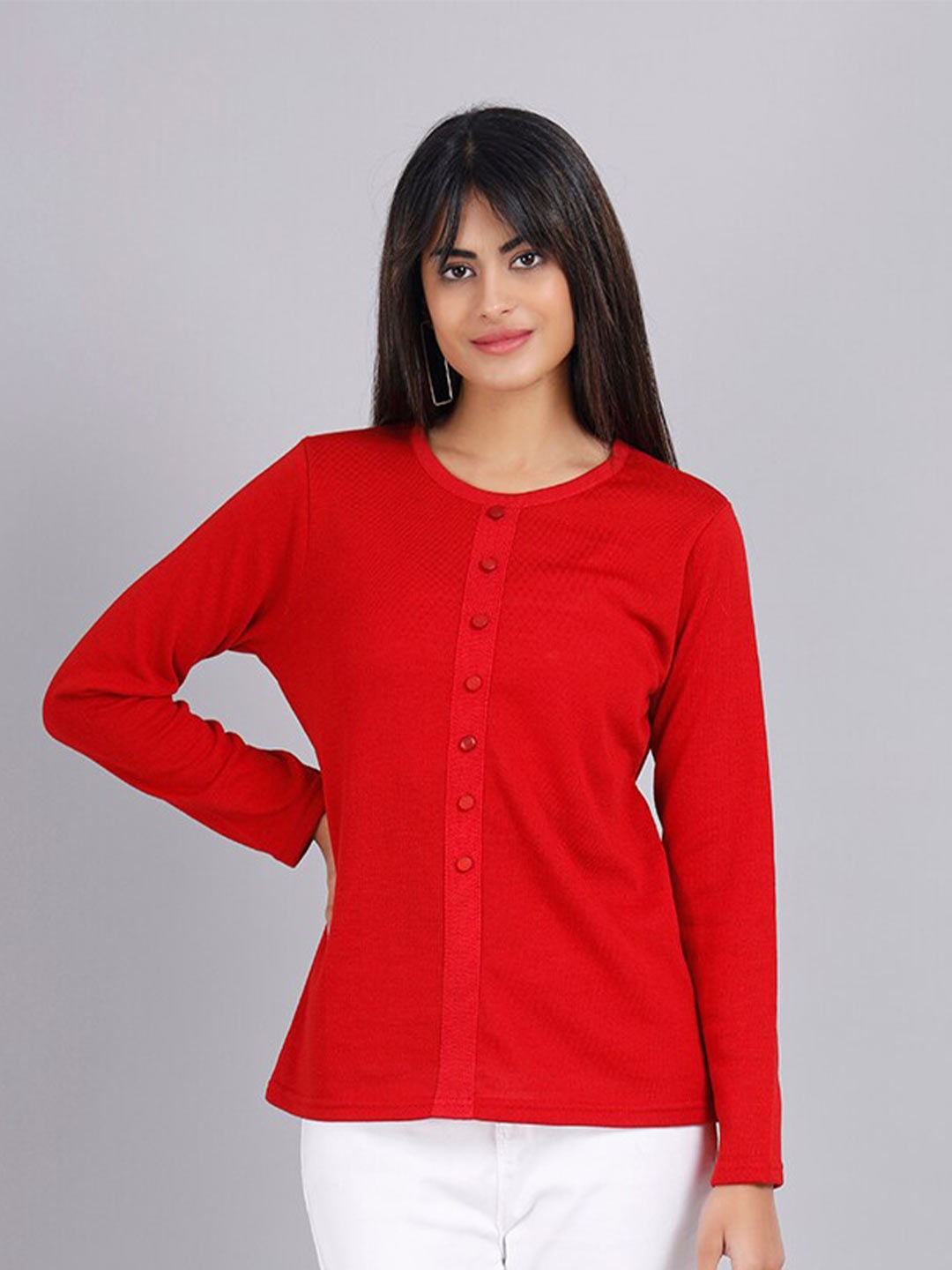 

KEIKO Women Acrylic Pullover, Red