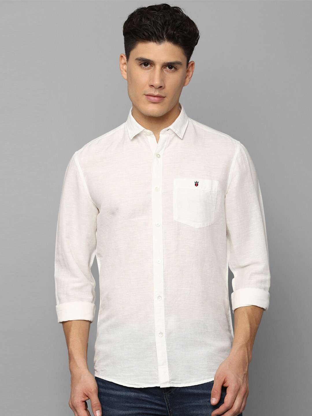 

Louis Philippe Jeans Men Slim Fit Casual Shirt, Cream