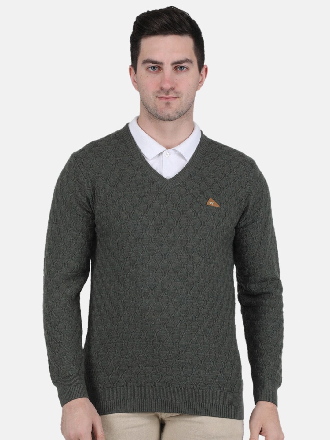 

Monte Carlo Men Cable Knit Pullover, Olive