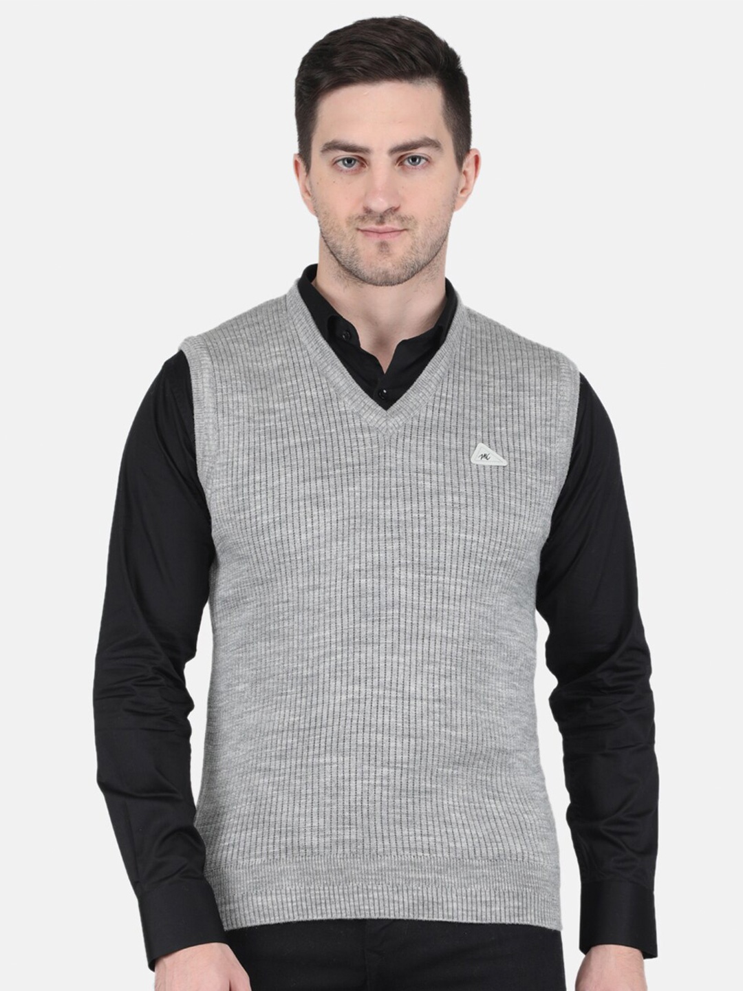

Monte Carlo Men Ribbed Sweater Vest, Grey