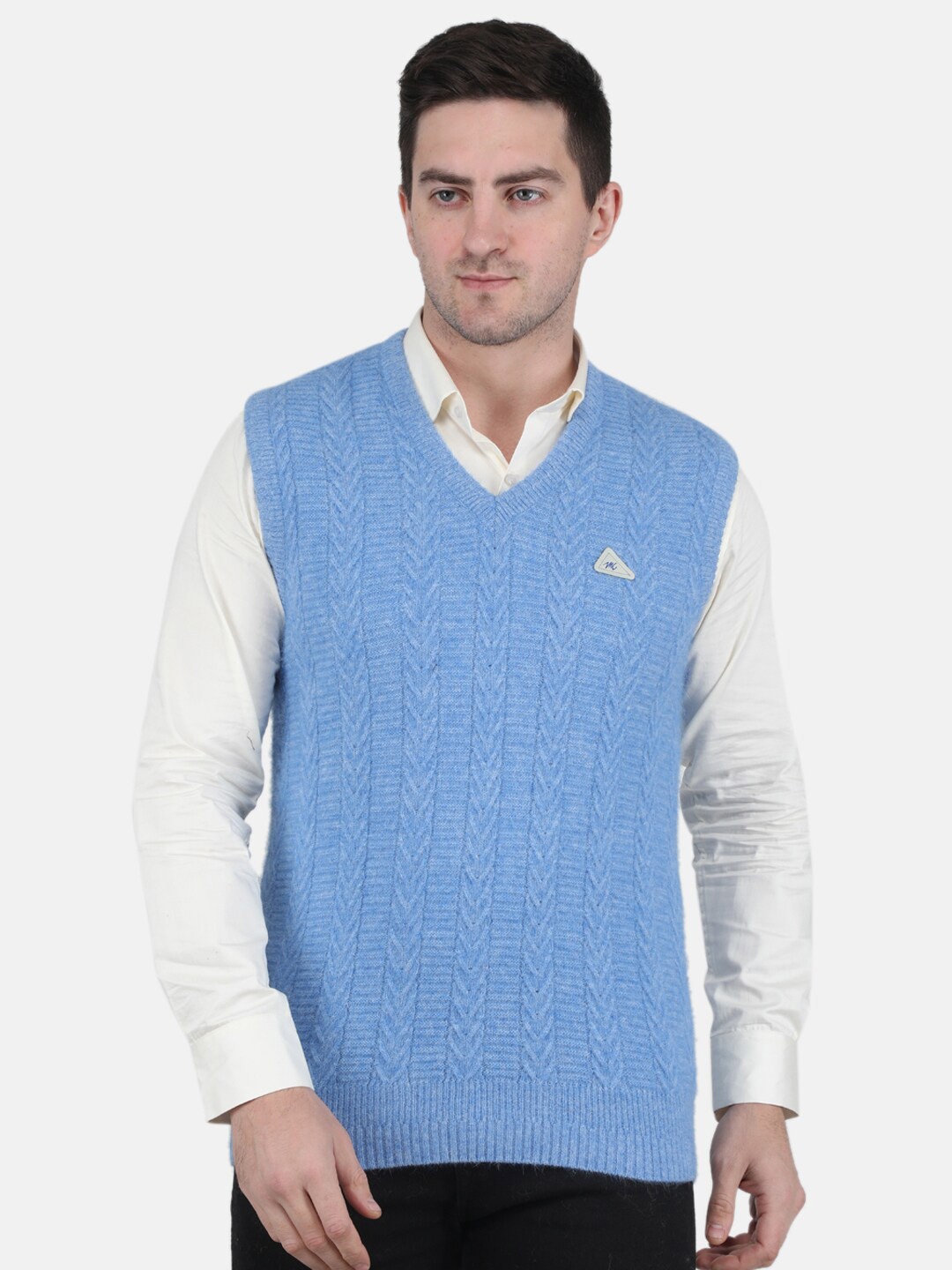 

Monte Carlo Men Cable Knit Sweater Vest, Blue